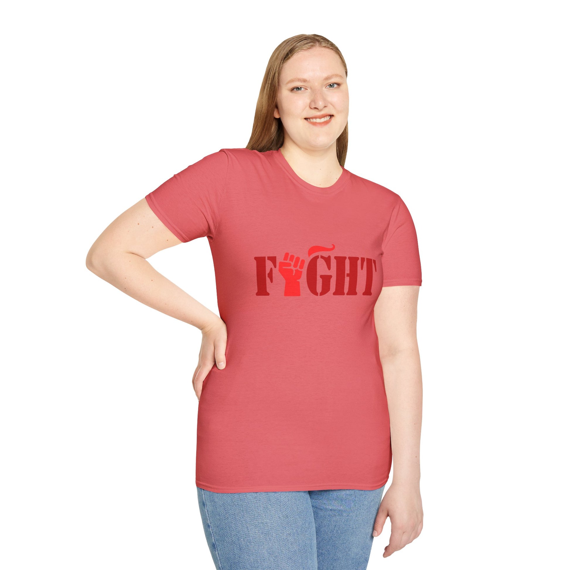 Fight Women's Relaxed/Plus Tshirt (Red Fist Logo) - Sweet Baby Jeez Teez