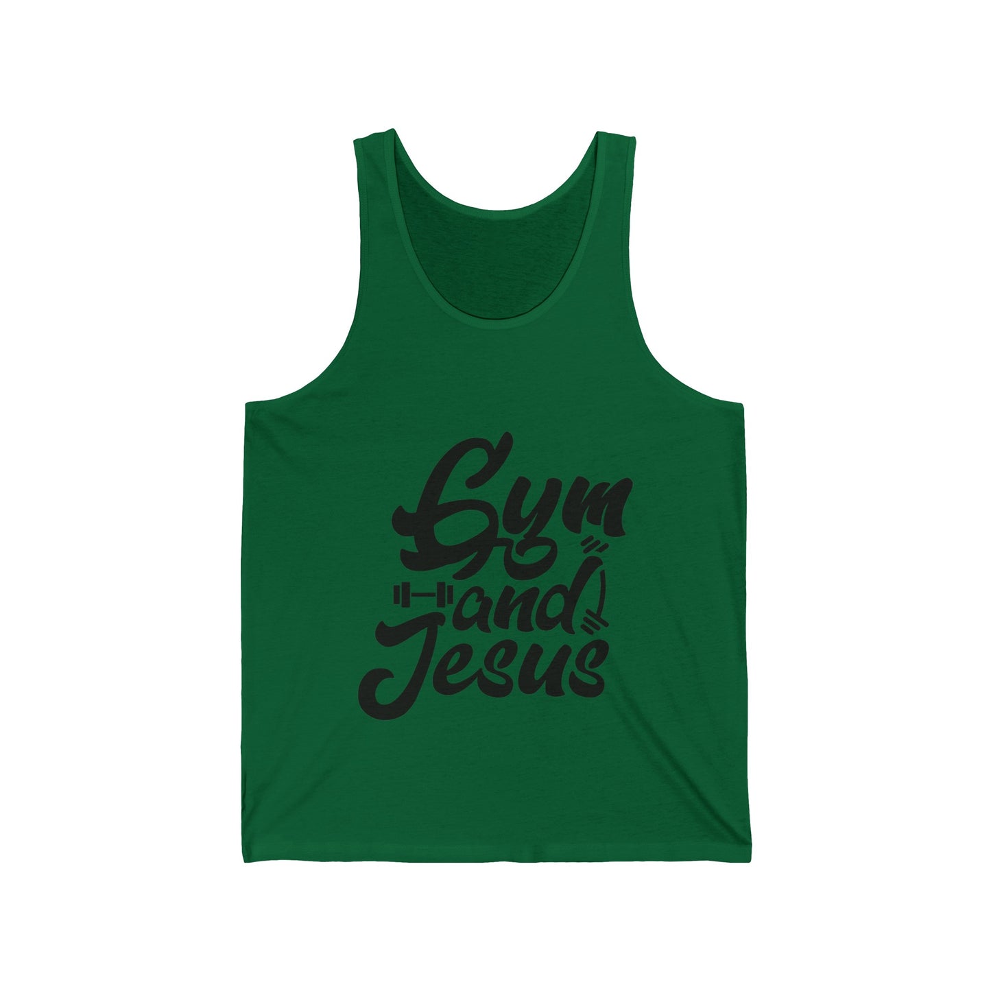 Gym and Jesus Men's Jersey Tank (Black Logo) - Sweet Baby Jeez Teez