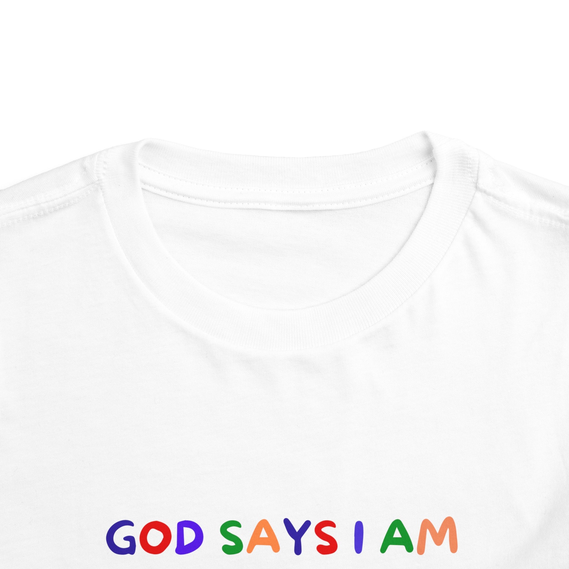 God Says I am Toddler Boys Tshirt (Sports Logo) - Sweet Baby Jeez Teez