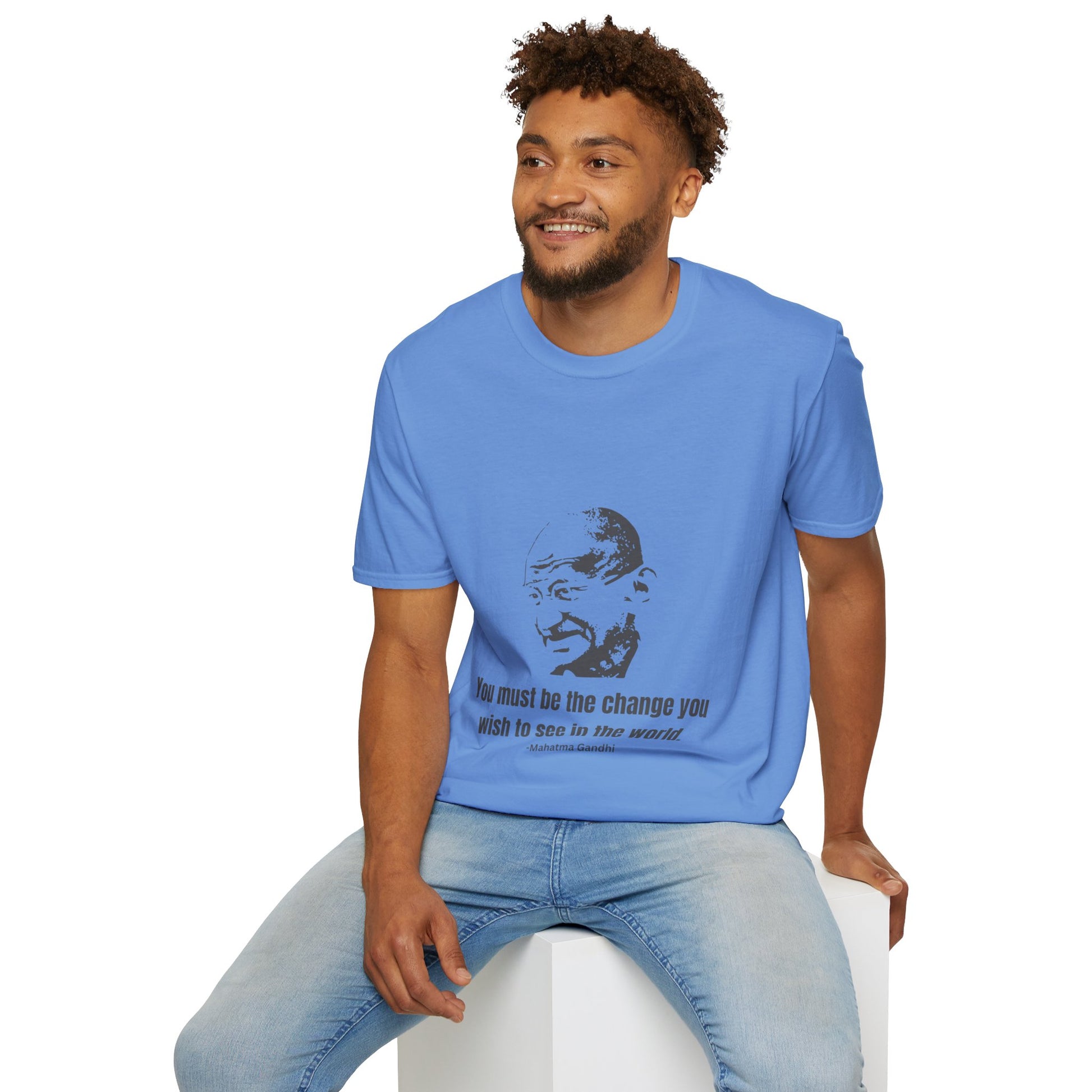 Be the Change Men's Tshirt (IW Gray Logo) - Sweet Baby Jeez Teez