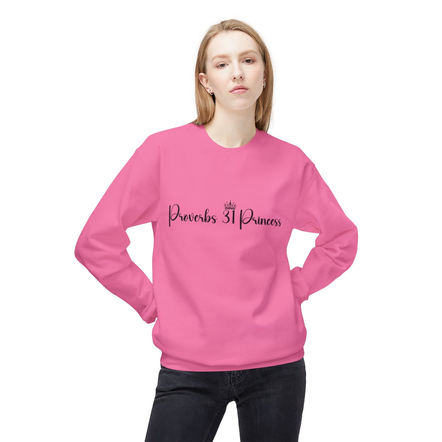 Proverbs 31 Princess Women's Relaxed Sweatshirt (Black Logo)