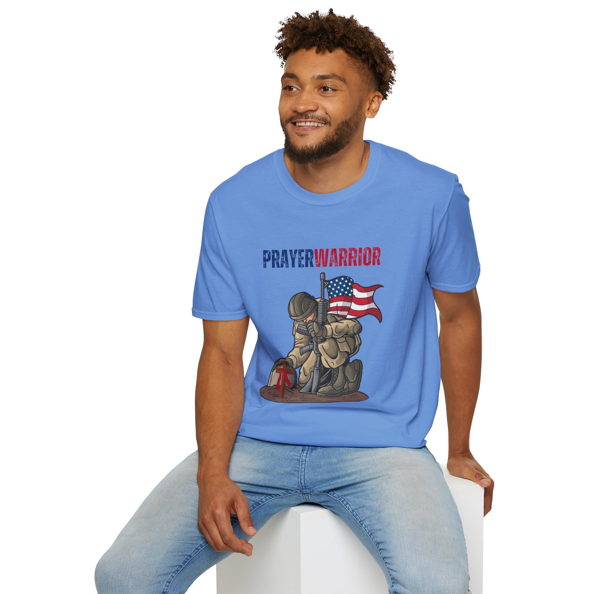 Prayer Warrior Soldier Men's Tshirt S-5XL - Sweet Baby Jeez Teez