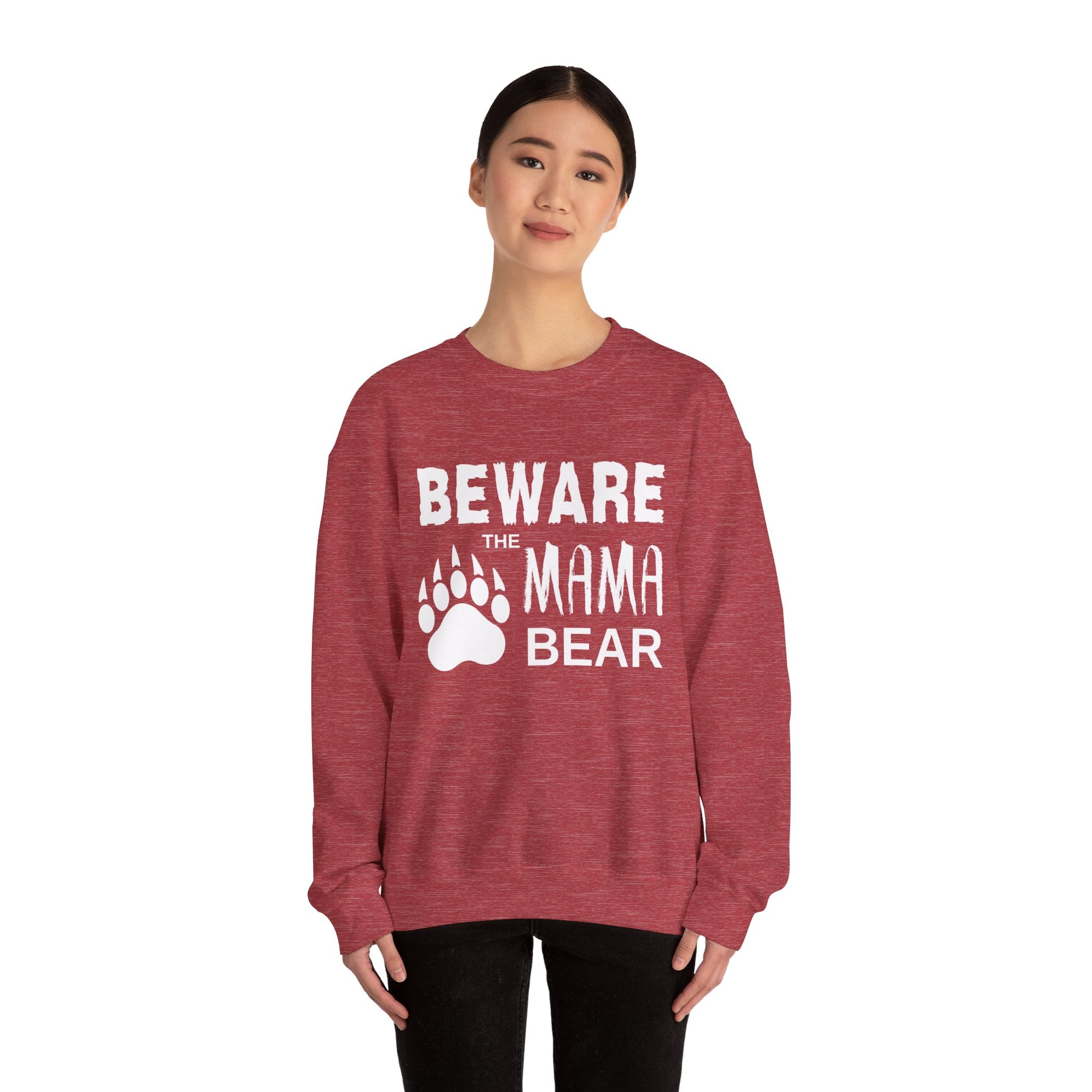 Mama Bear Women's Relaxed Sweatshirt (White Logo) - Sweet Baby Jeez Teez