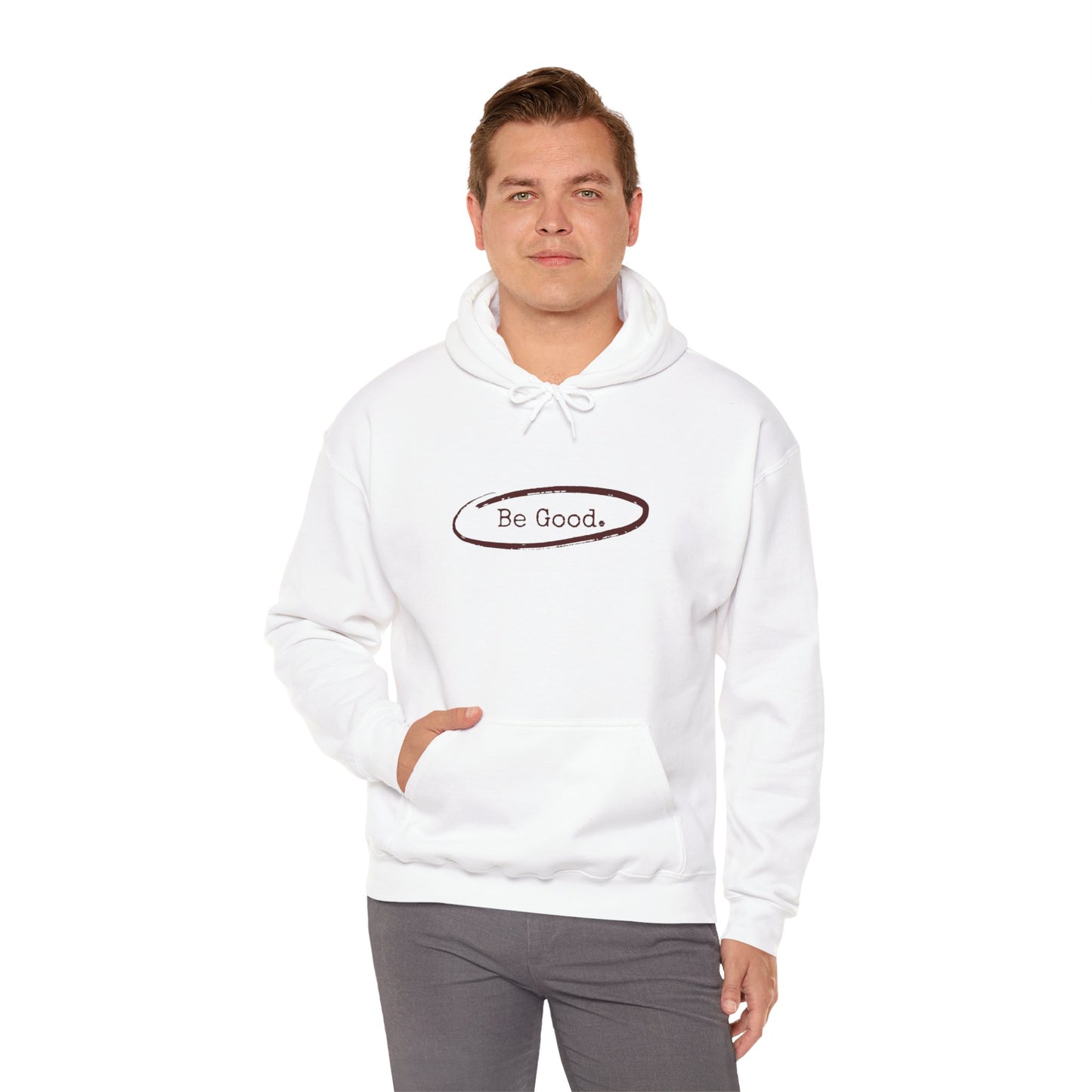 Men's Be Good White Hoodie (AGGIE - maroon logo) - Sweet Baby Jeez Teez