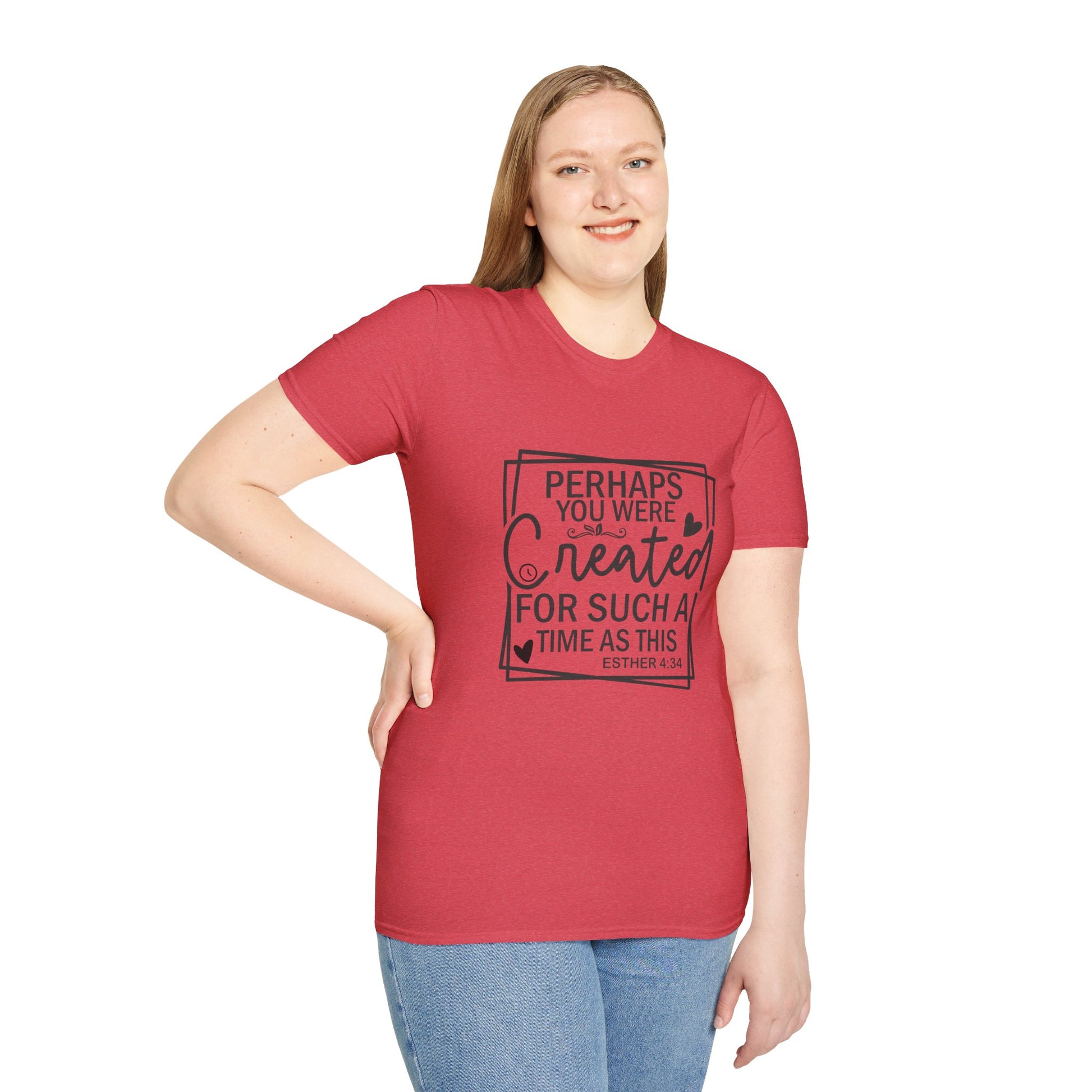 Esther 4:14 Women's Relaxed Softstyle Tshirt (Black Logo) - Sweet Baby Jeez Teez