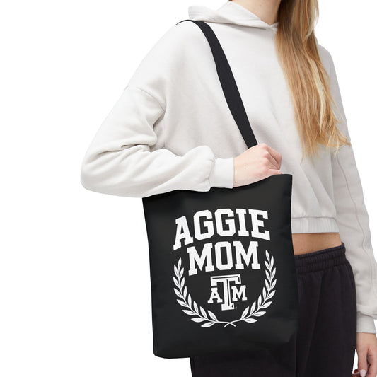 "Aggie Mom" Tote Bag - Multiple Sizes, Different Color Straps - Sweet Baby Jeez Teez