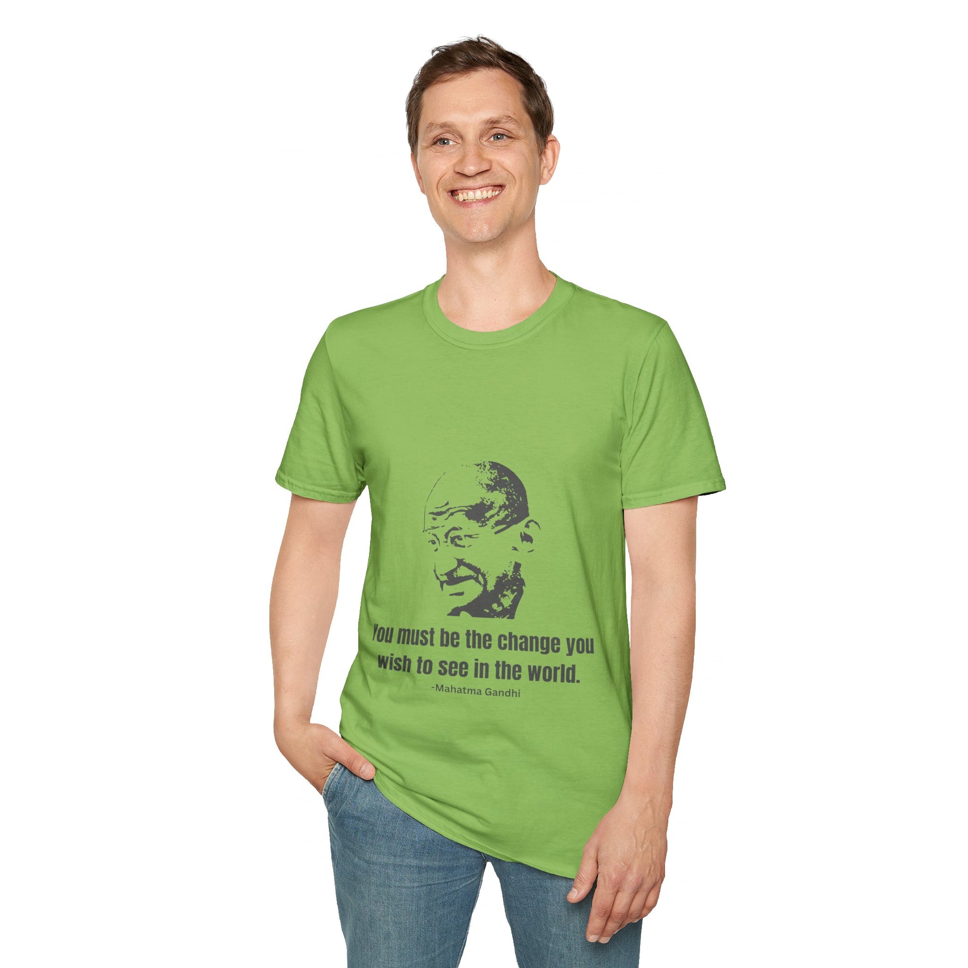 Be the Change Men's Tshirt (IW Gray Logo) - Sweet Baby Jeez Teez