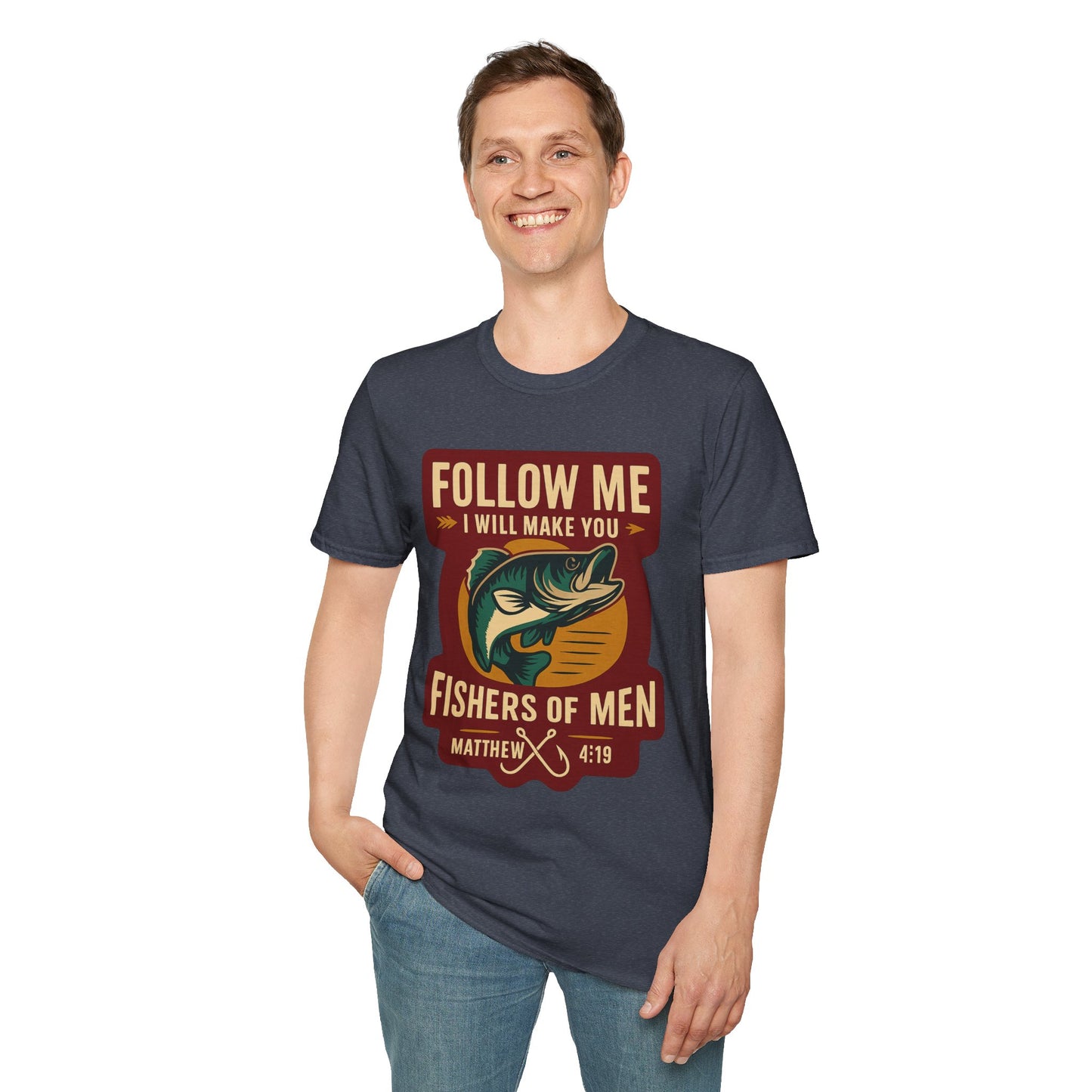 "Follow Me" Bible Verse Unisex Softstyle Tshirt