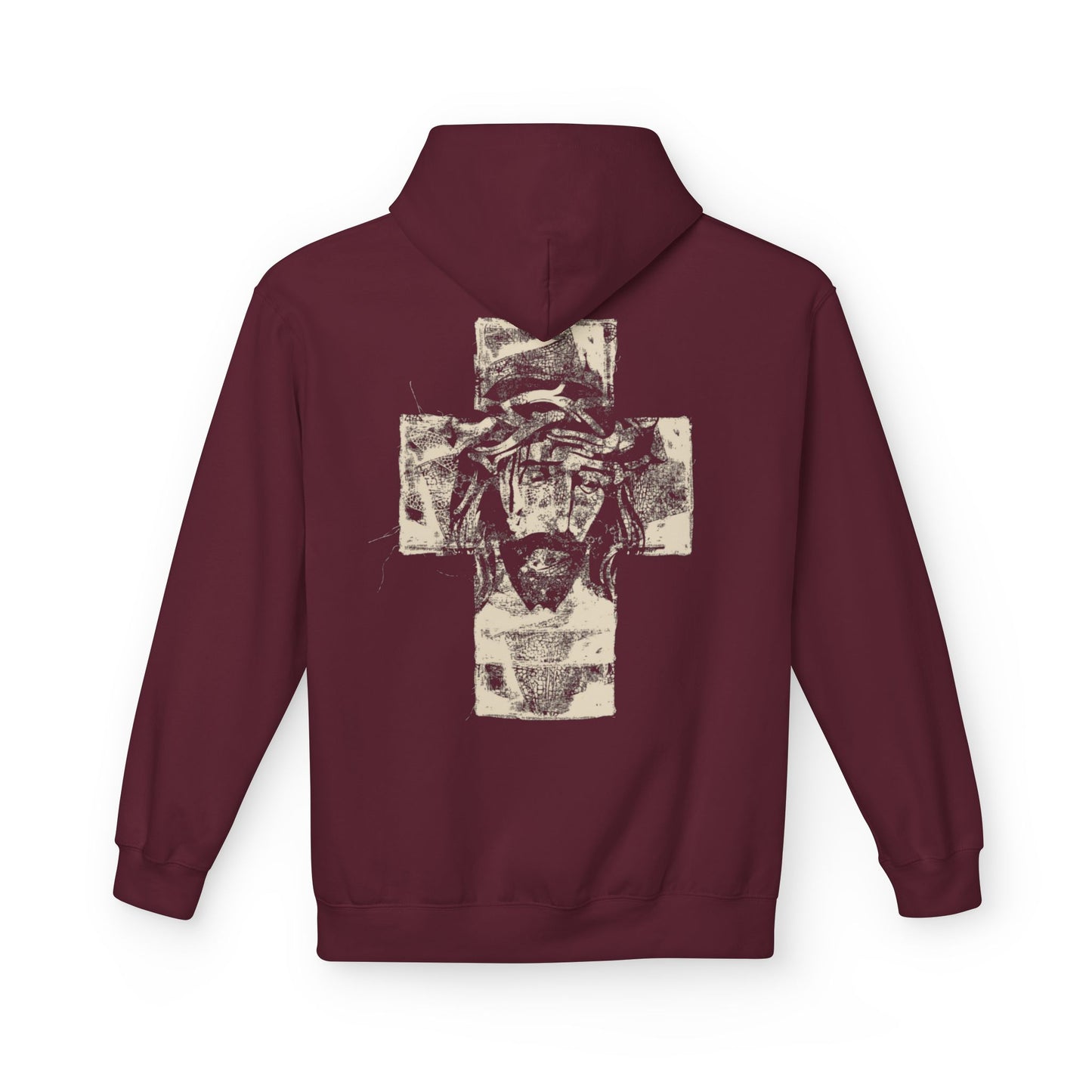 Christ Portrait on Cross Modern Logo Men's Hoodie - Sweet Baby Jeez Teez