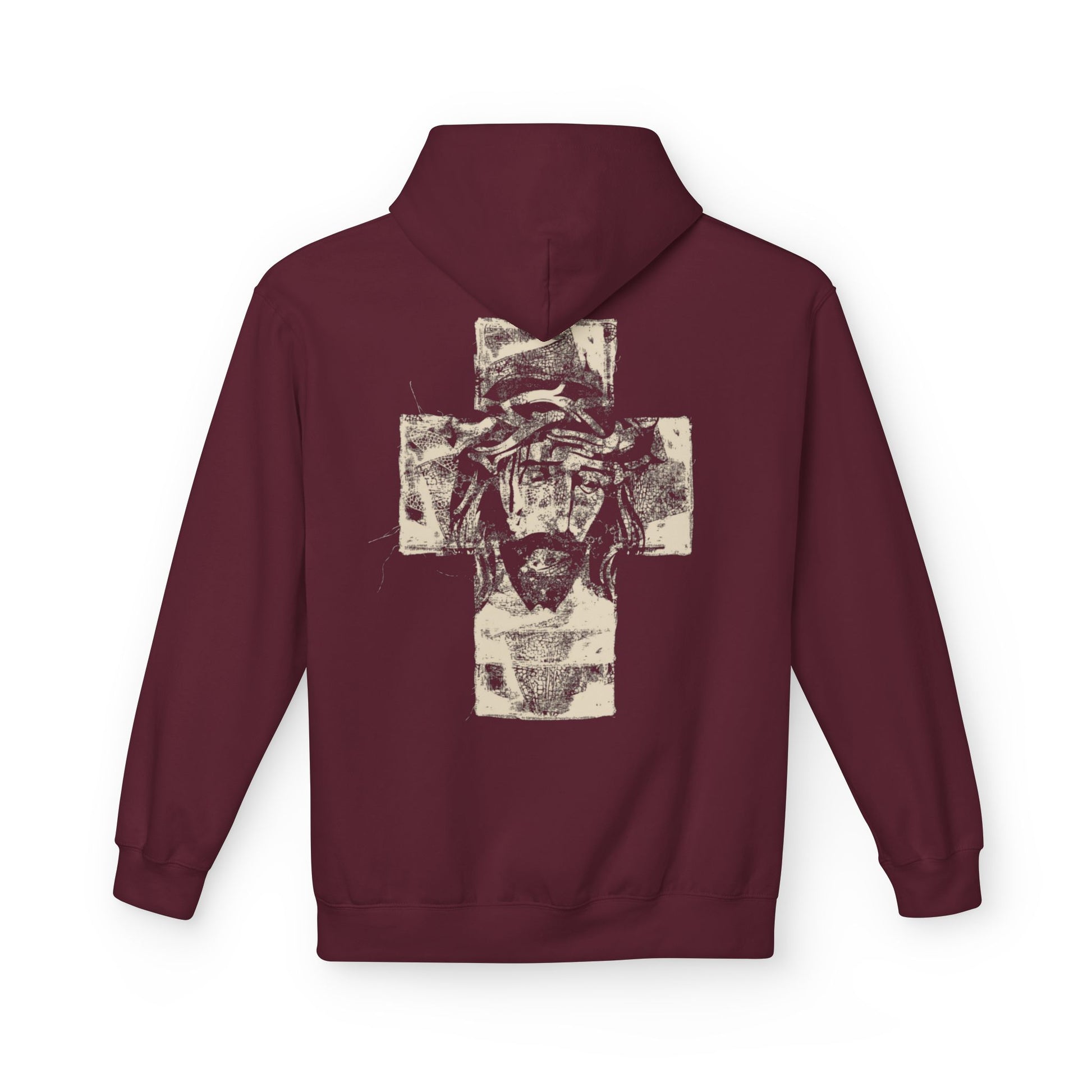 Christ Portrait on Cross Modern Logo Men's Hoodie - Sweet Baby Jeez Teez