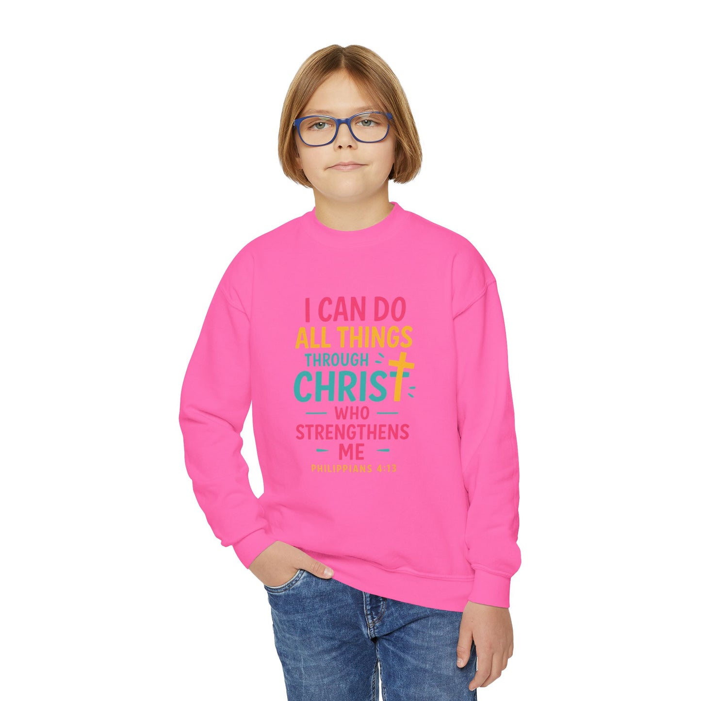 "I Can Do All Things Through Christ" Bible Verse Girls Sweatshirt