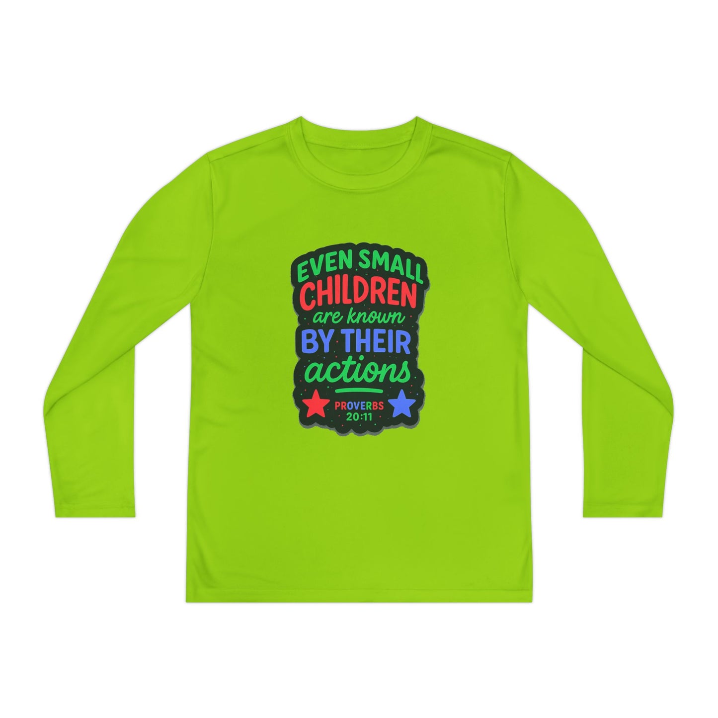 "Even Small Children" Proverbs 20:11 Boy's Bible Verse Long Sleeve Tshirt