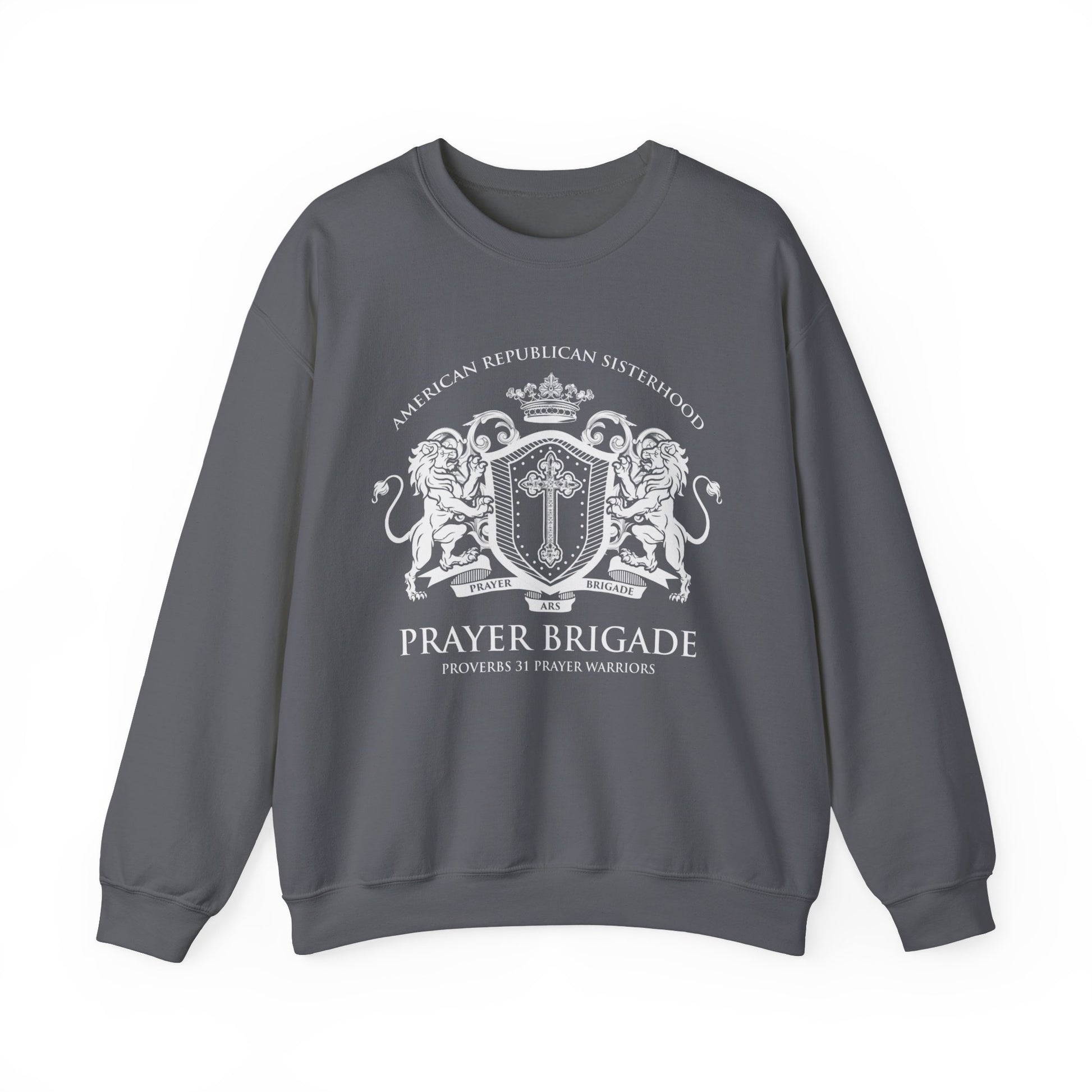 ARS Prayer Brigade Unisex Sweatshirt (Light Gray with Light Gray Logo) - Sweet Baby Jeez Teez