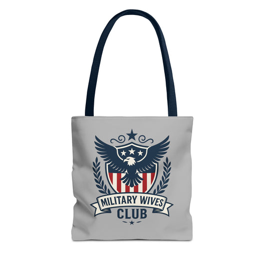 Military Wives Club Tote Bag (Gray with Choice of Handles)