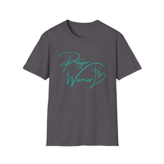 Prayer Warrior Cross Heart Women's Relaxed/Plus Tshirt (Teal Logo) - Sweet Baby Jeez Teez