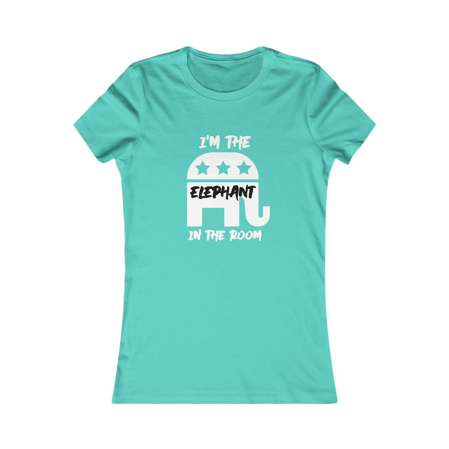 Elephant Women's Fitted Tshirt (White/Black Logo) - Sweet Baby Jeez Teez