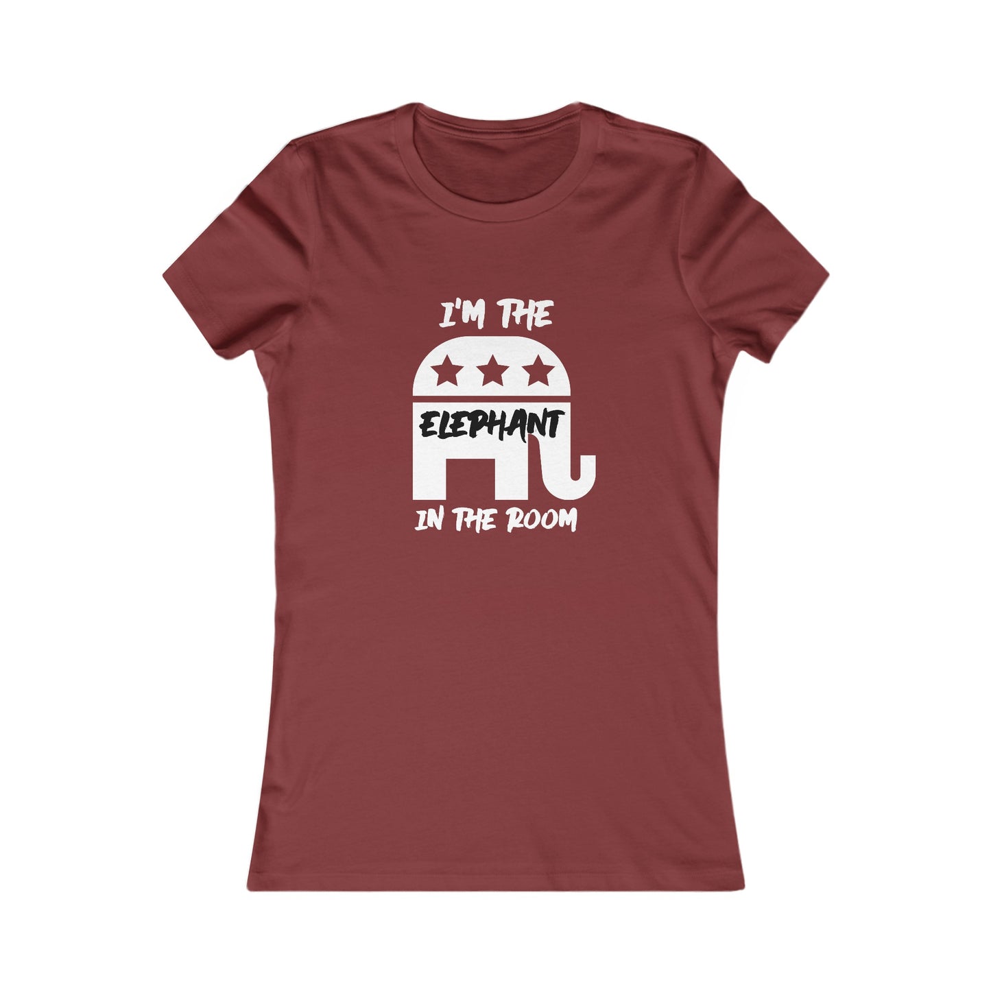 Elephant Women's Fitted Tshirt (White/Black Logo) - Sweet Baby Jeez Teez