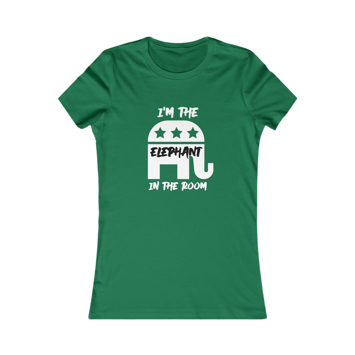 Elephant Women's Fitted Tshirt (White/Black Logo) - Sweet Baby Jeez Teez