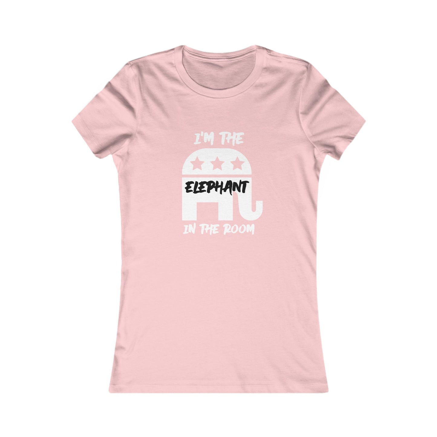 Elephant Women's Fitted Tshirt (White/Black Logo) - Sweet Baby Jeez Teez