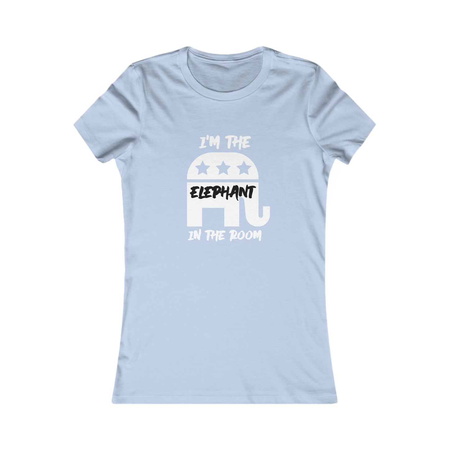 Elephant Women's Fitted Tshirt (White/Black Logo) - Sweet Baby Jeez Teez