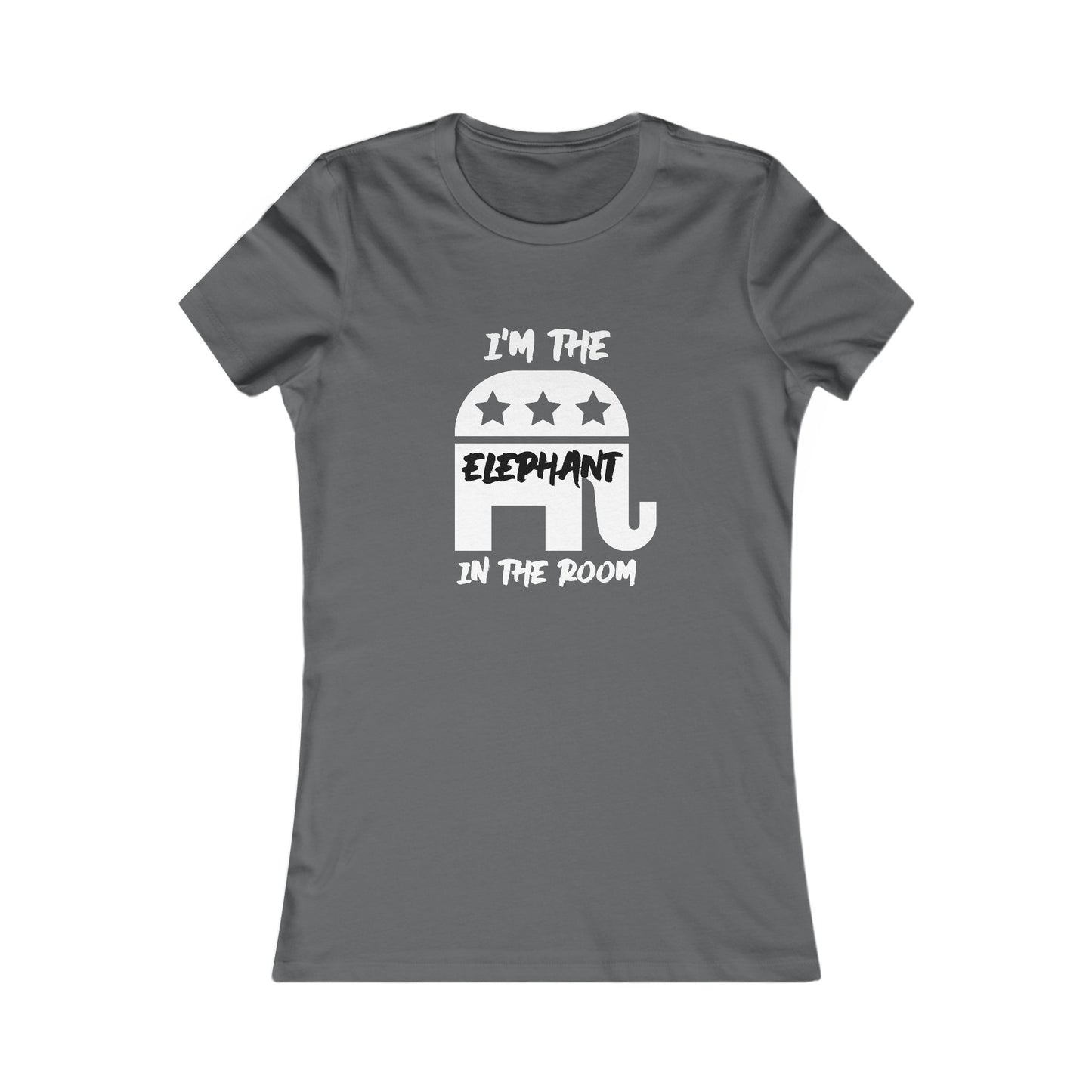 Elephant Women's Fitted Tshirt (White/Black Logo) - Sweet Baby Jeez Teez