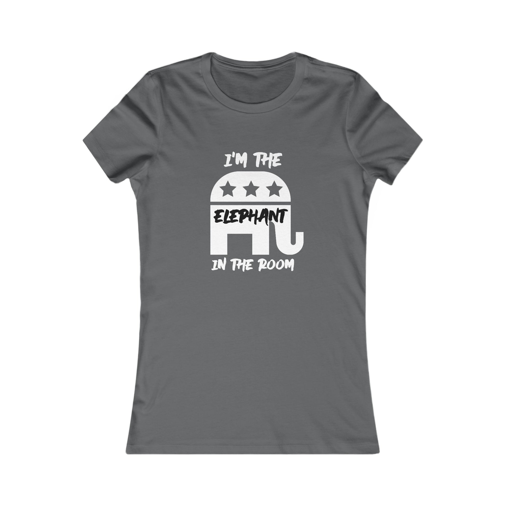 Elephant Women's Fitted Tshirt (White/Black Logo) - Sweet Baby Jeez Teez