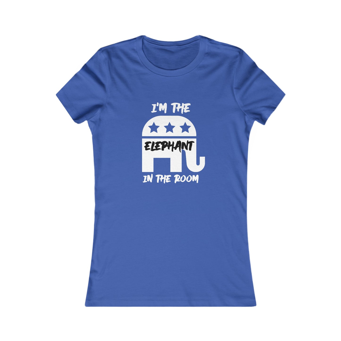 Elephant Women's Fitted Tshirt (White/Black Logo) - Sweet Baby Jeez Teez