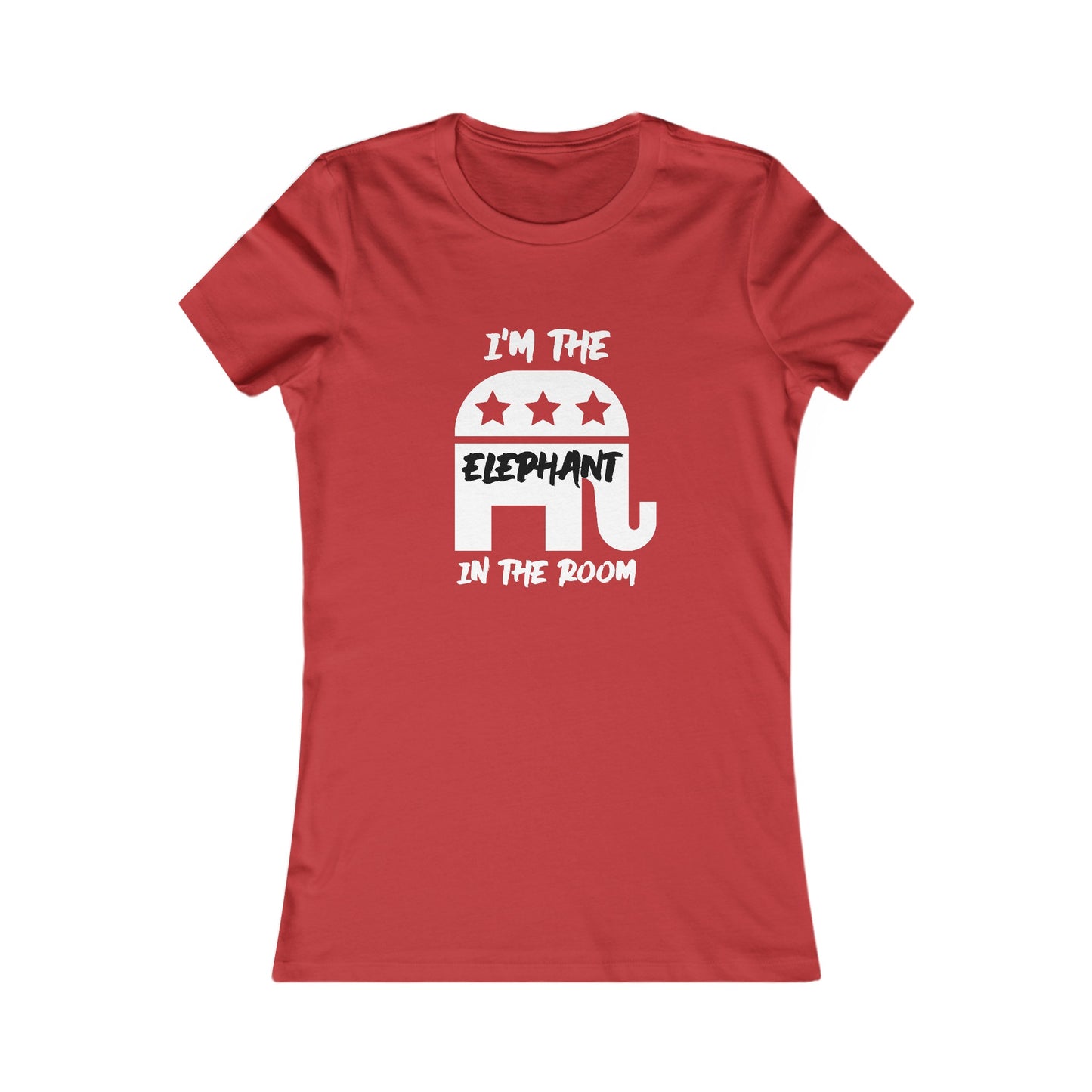 Elephant Women's Fitted Tshirt (White/Black Logo) - Sweet Baby Jeez Teez