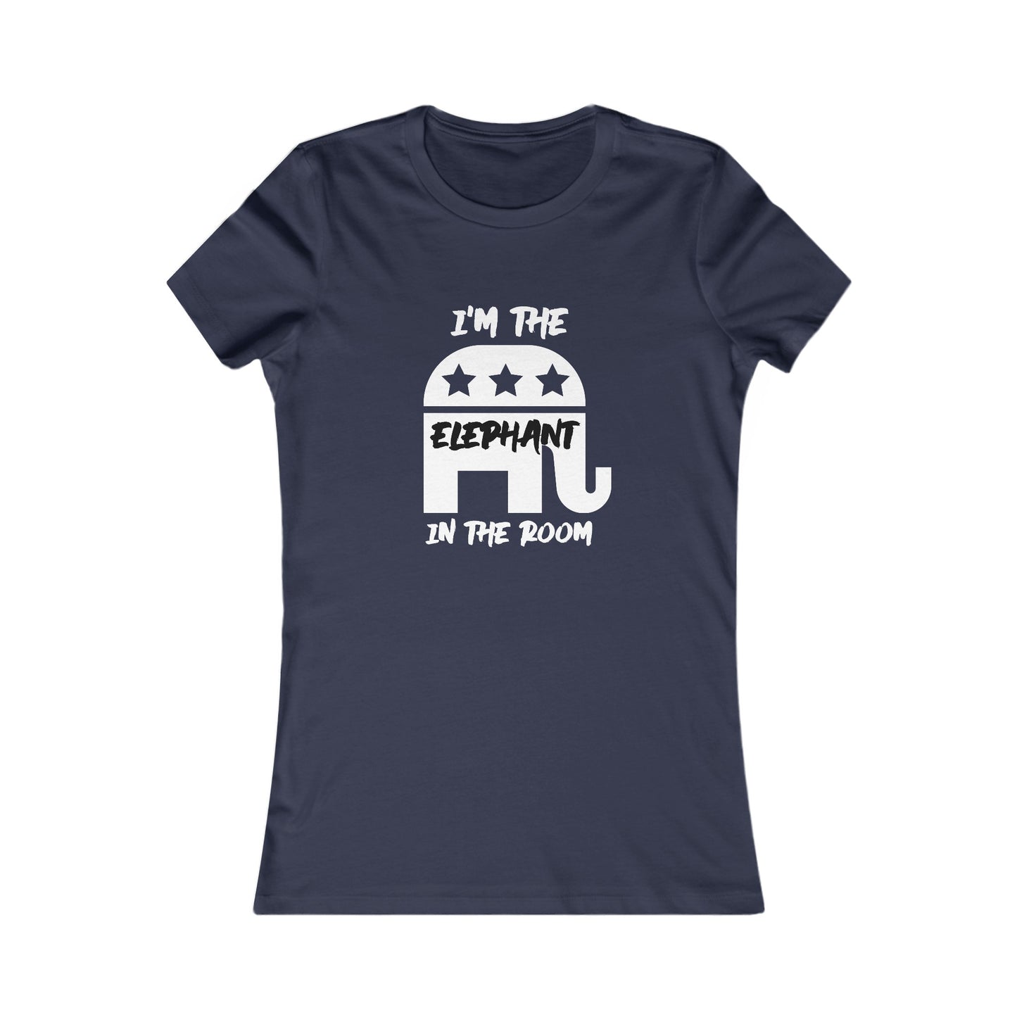 Elephant Women's Fitted Tshirt (White/Black Logo) - Sweet Baby Jeez Teez