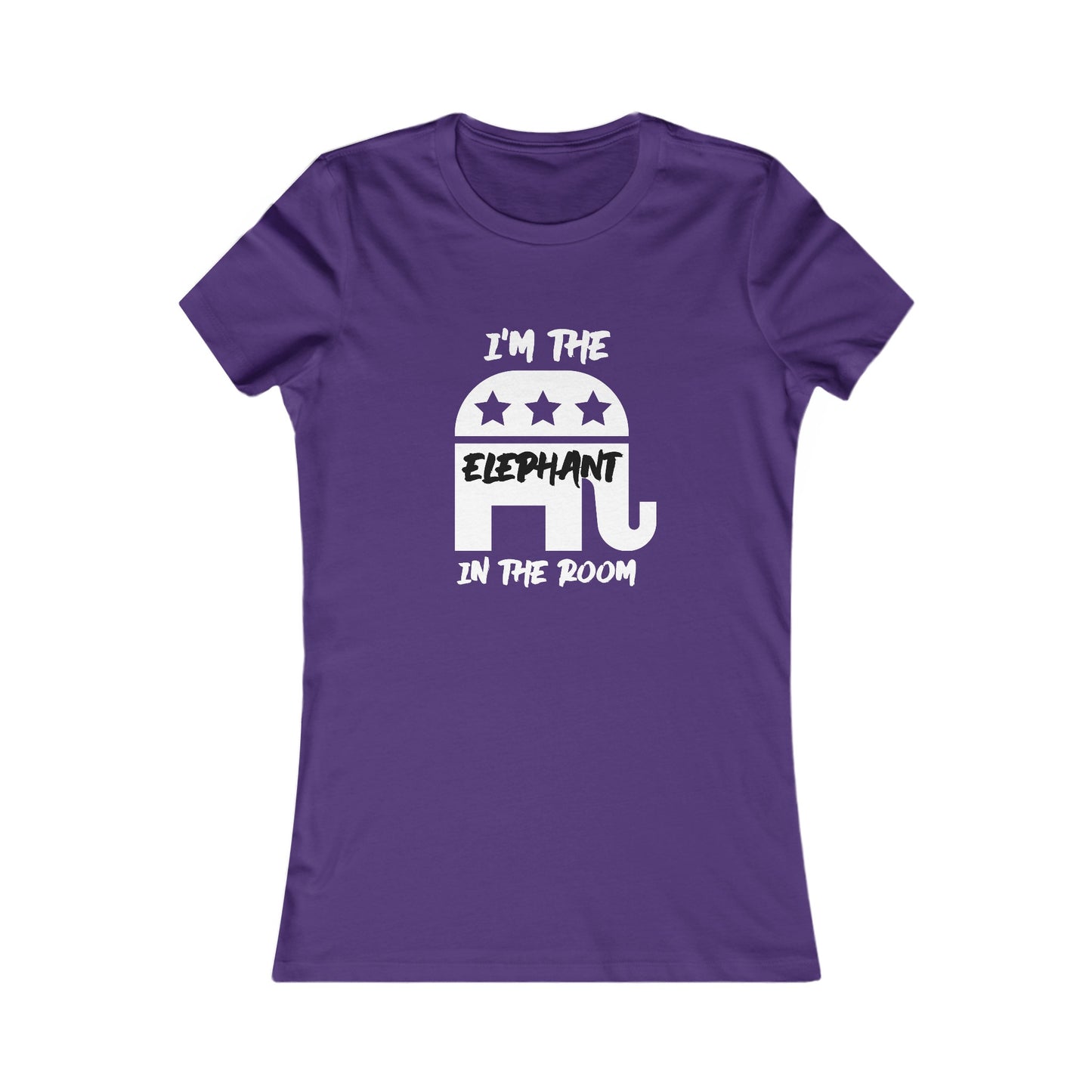 Elephant Women's Fitted Tshirt (White/Black Logo) - Sweet Baby Jeez Teez
