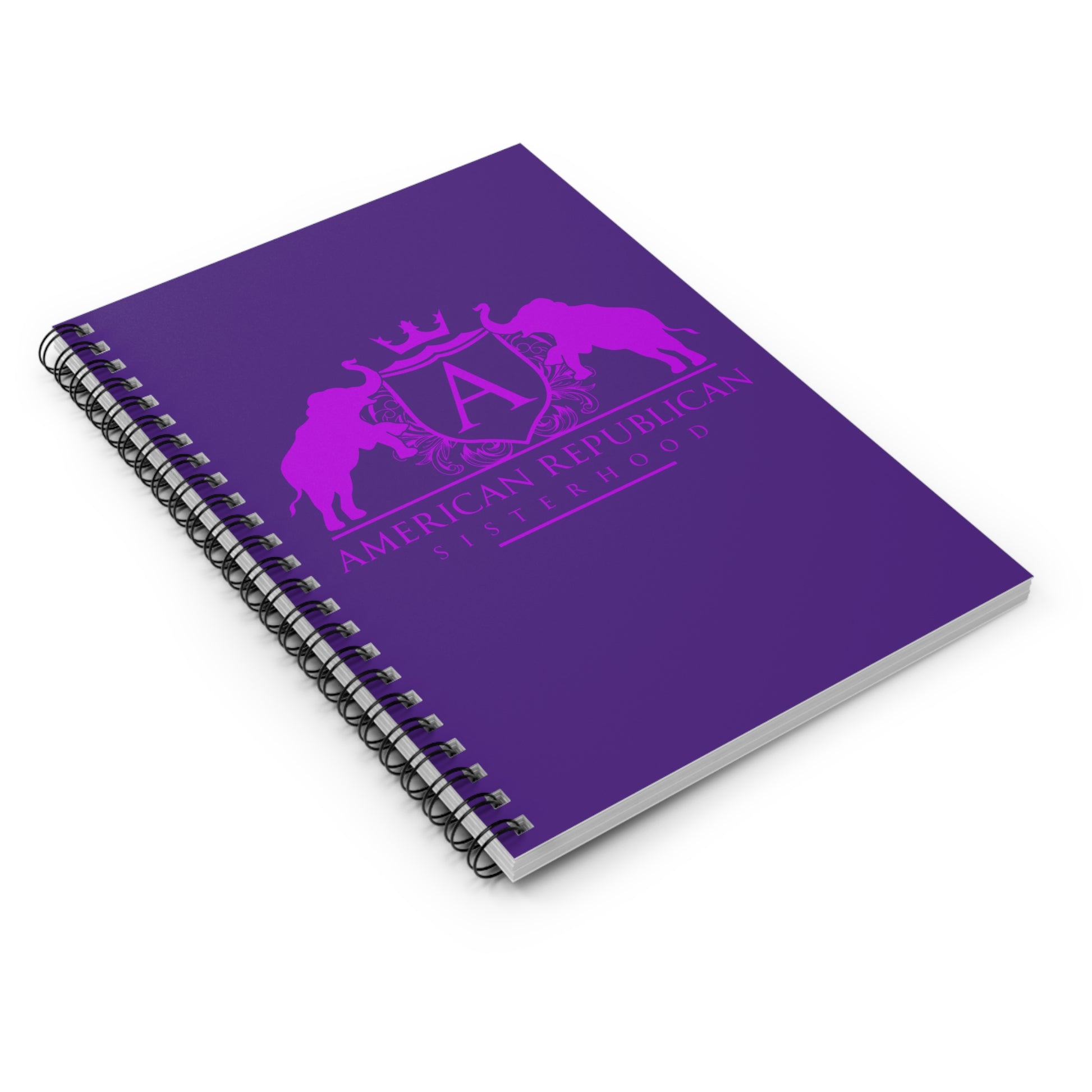 ARS Ruled Spiral Notebook (Purple with Hot Pink Logo) - Sweet Baby Jeez Teez