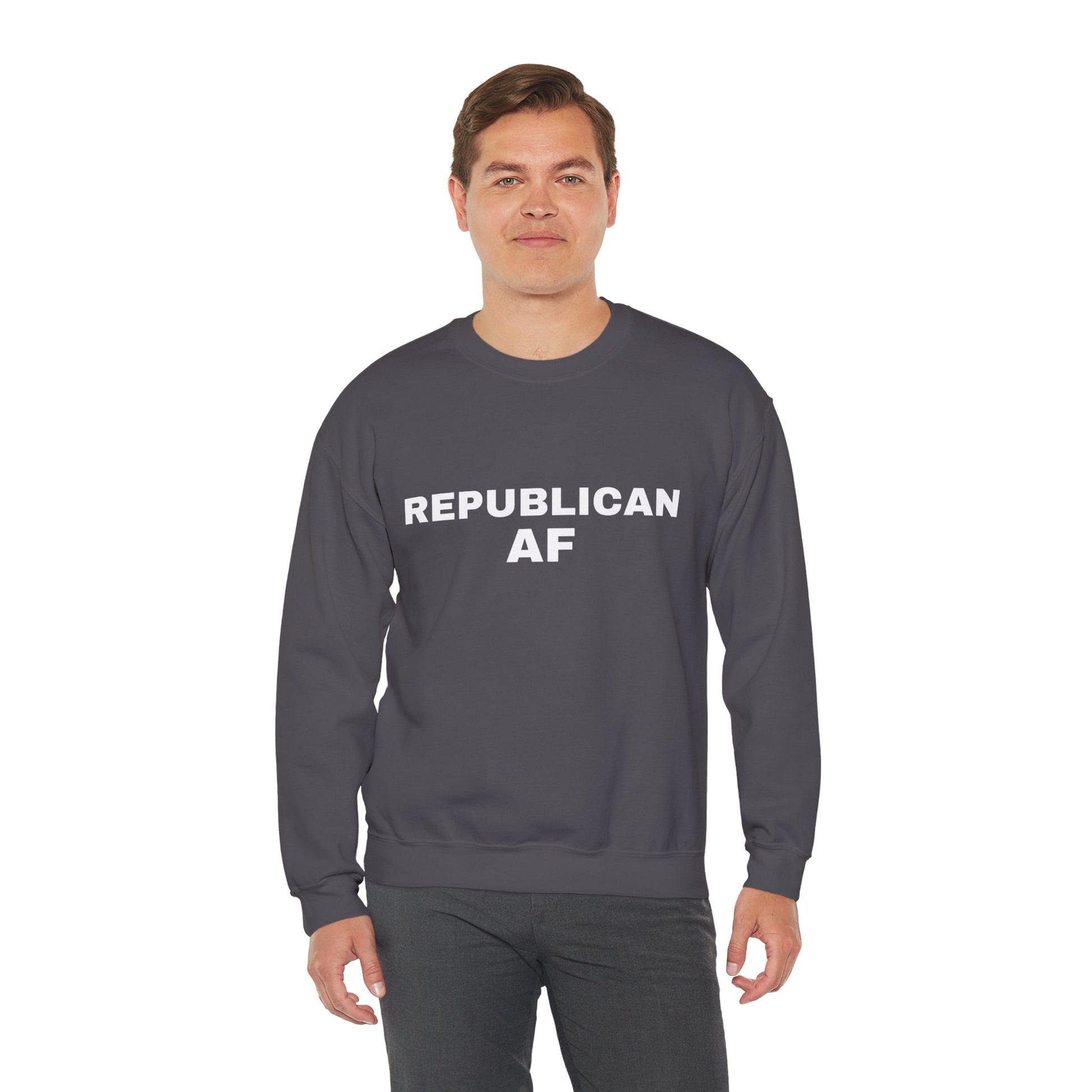 Republican AF Men's Crewneck Sweatshirt (White Logo) - Sweet Baby Jeez Teez