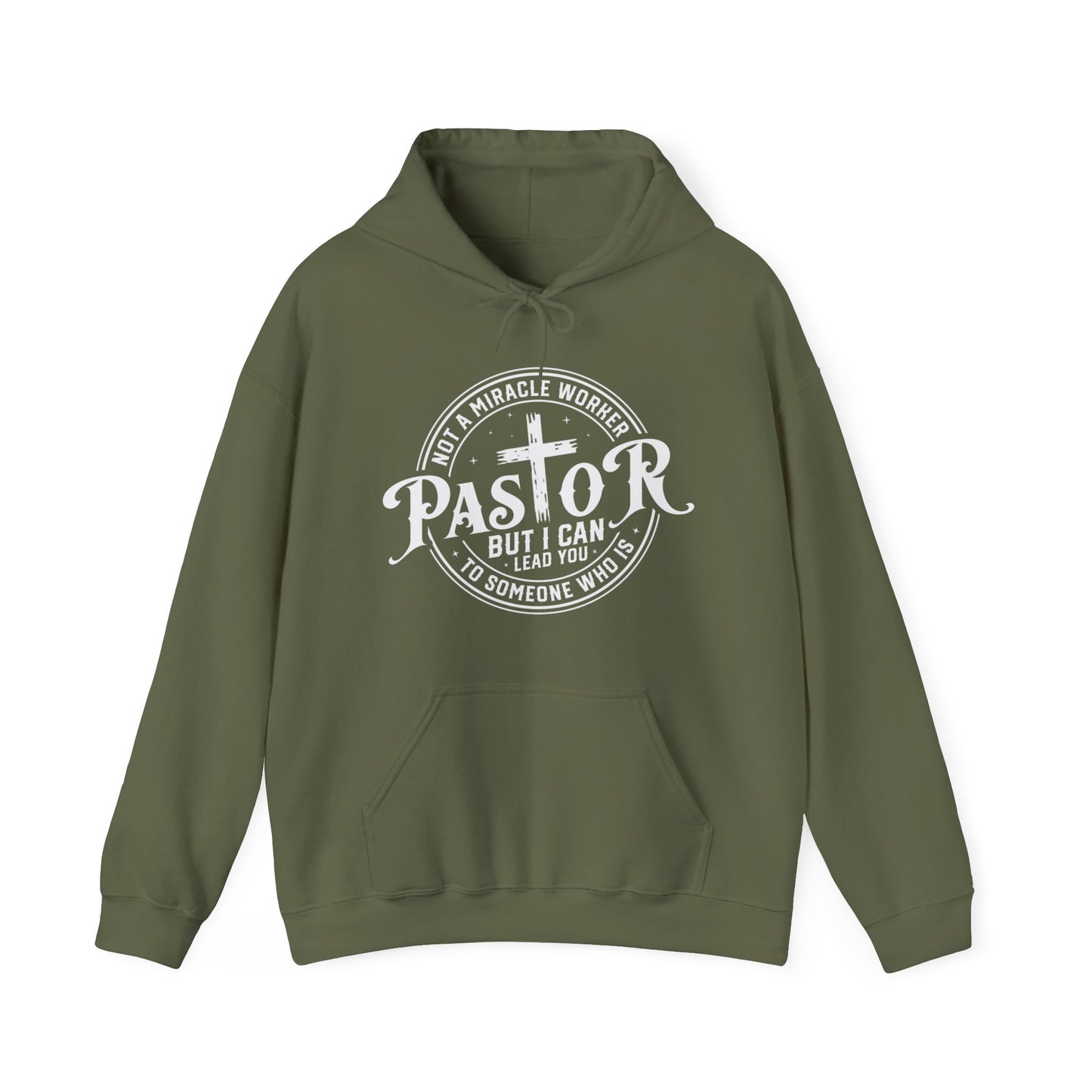 Pastor Men's Hooded Sweatshirt (White Logo) - Sweet Baby Jeez Teez