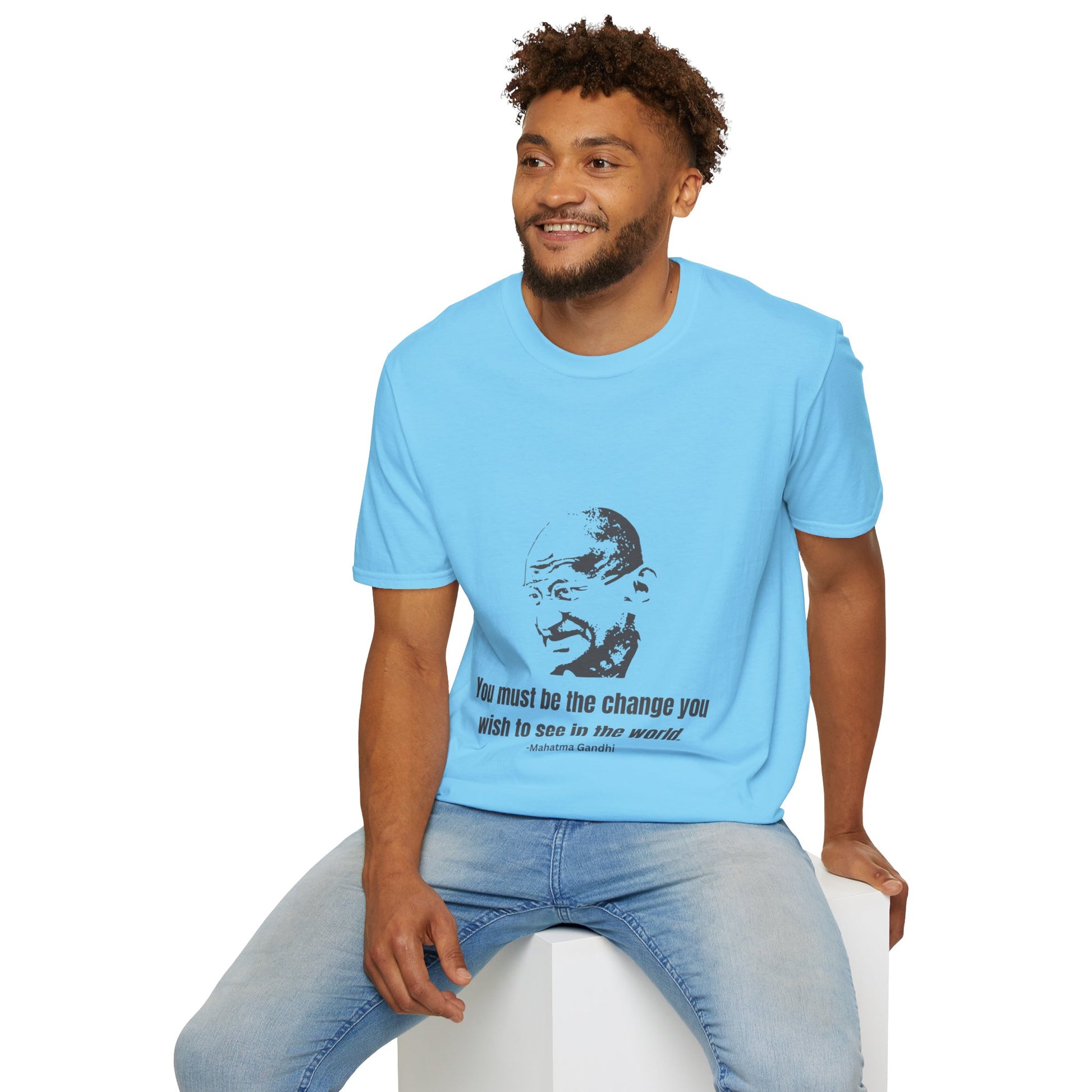 Be the Change Men's Tshirt (IW Gray Logo) - Sweet Baby Jeez Teez