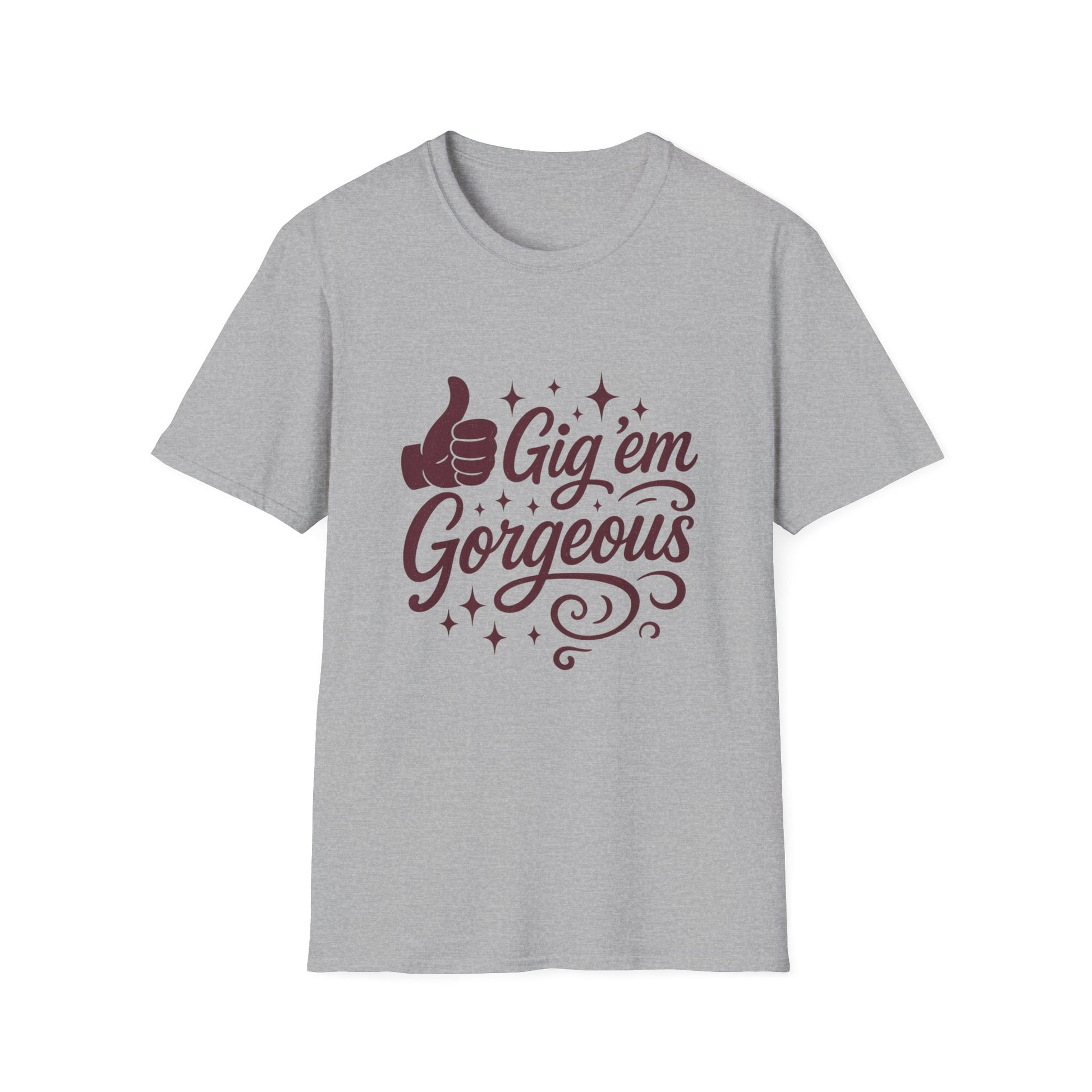 Gig 'em Gorgeous Unisex Softstyle T-Shirt Texas A&M Apparel - Sweet Baby Jeez Teez