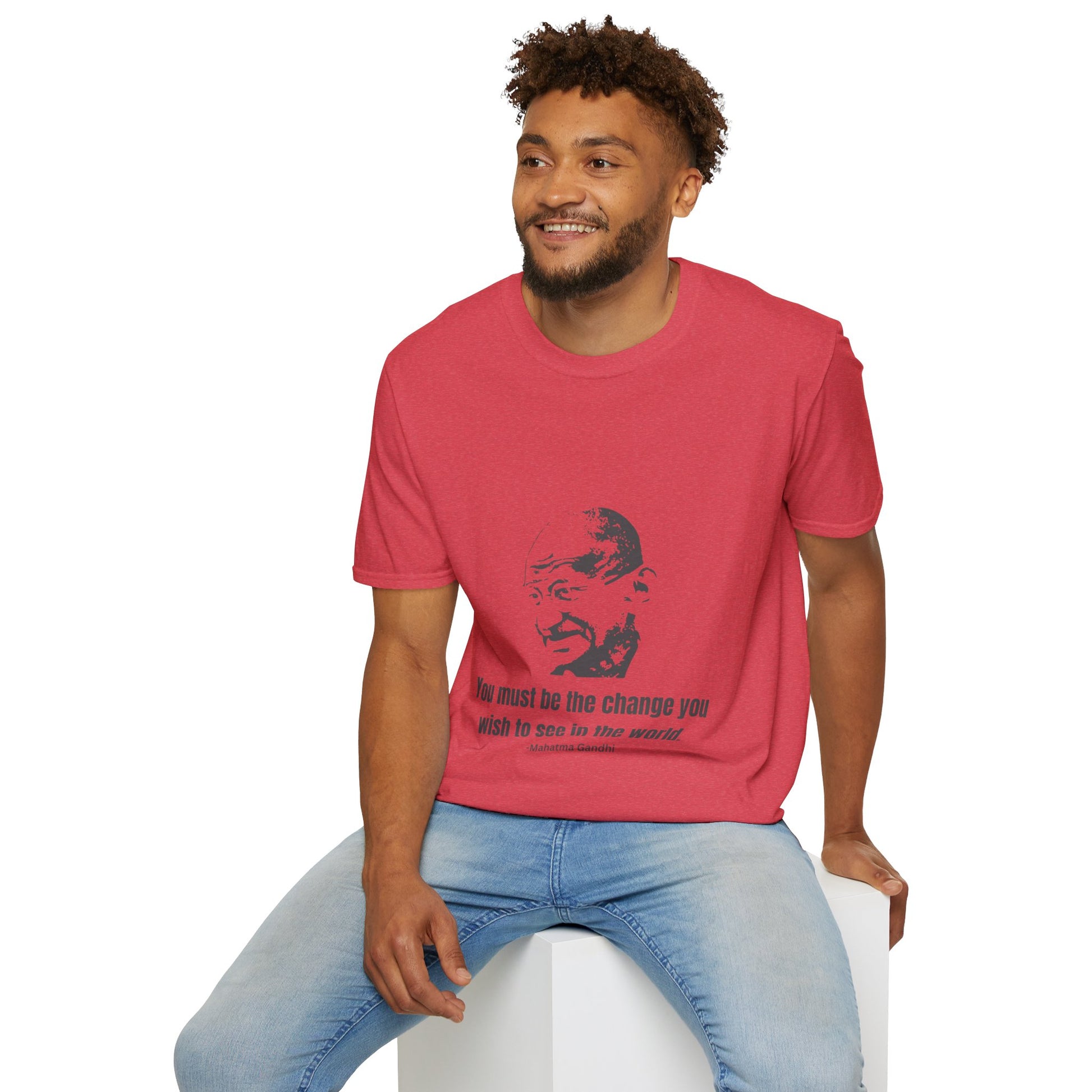 Be the Change Men's Tshirt (IW Gray Logo) - Sweet Baby Jeez Teez