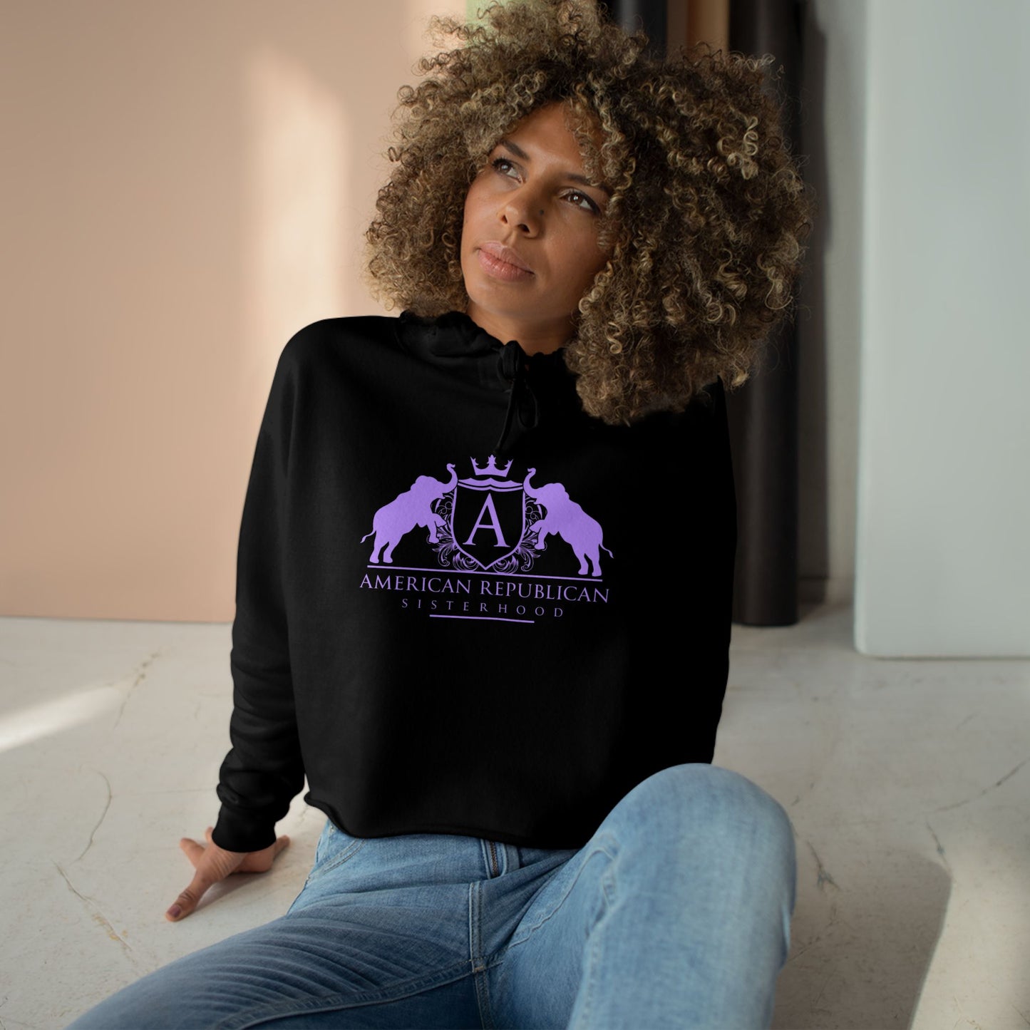 ARS Cropped Hoodie (Black or White with Lilac Logo)