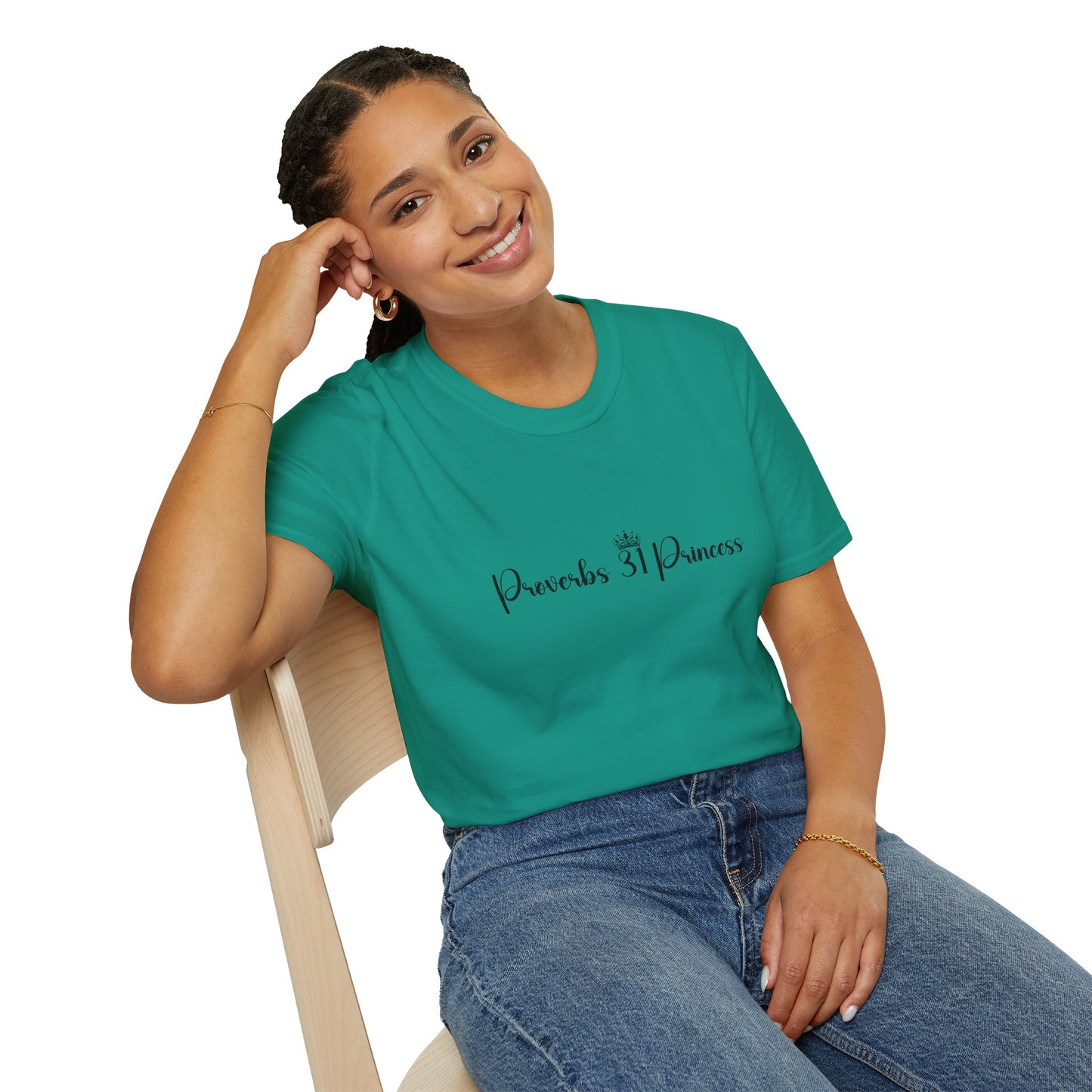 Proverbs 31 Princess Women's Relaxed/Plus Tshirt (Black Logo) - Sweet Baby Jeez Teez
