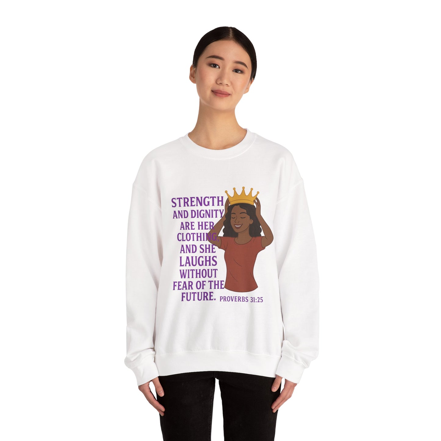 "Strength & Dignity" Proverbs 31 Bible Verse Women's Sweatshirt