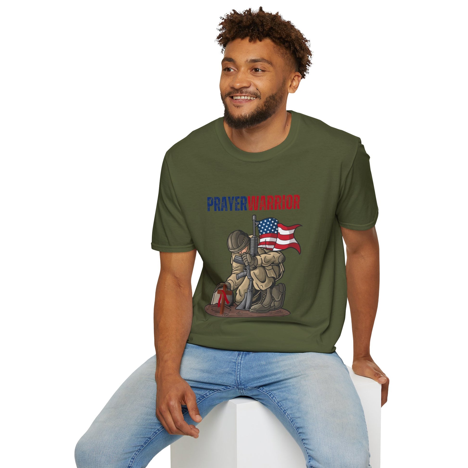 Prayer Warrior Soldier Men's Tshirt S-5XL - Sweet Baby Jeez Teez