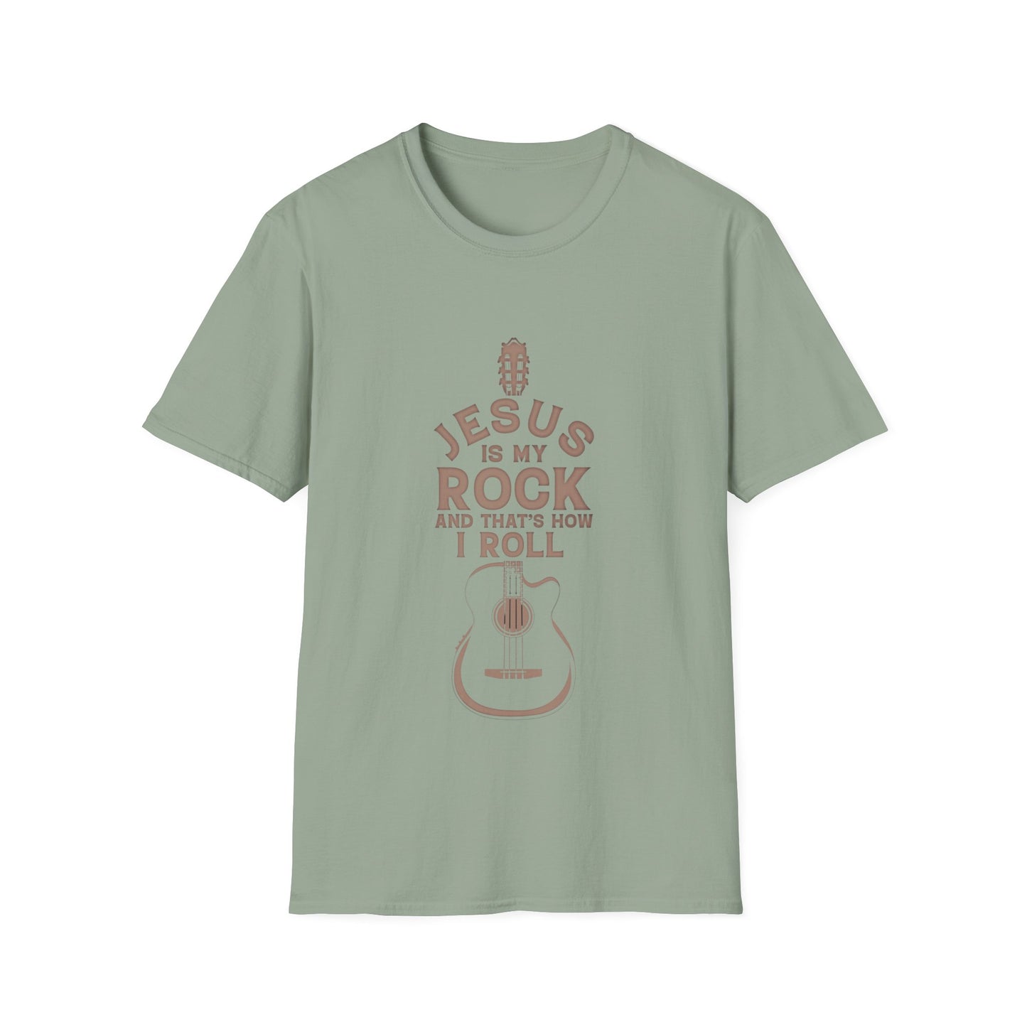 Jesus is My Rock Mens Tshirt (Tan Logo) - Sweet Baby Jeez Teez