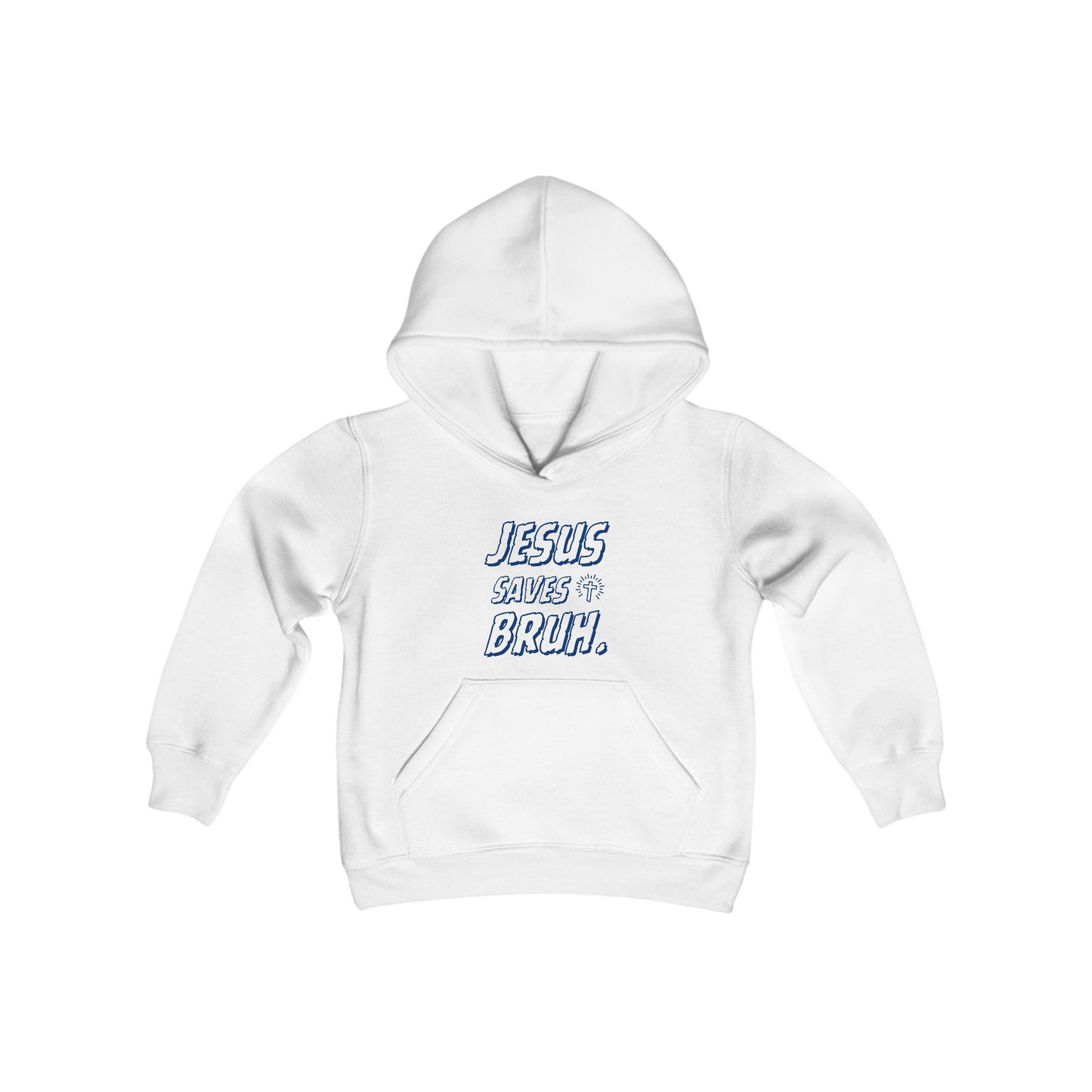 Jesus Saves Bruh Boys Hoodie (Blue Logo) - Sweet Baby Jeez Teez