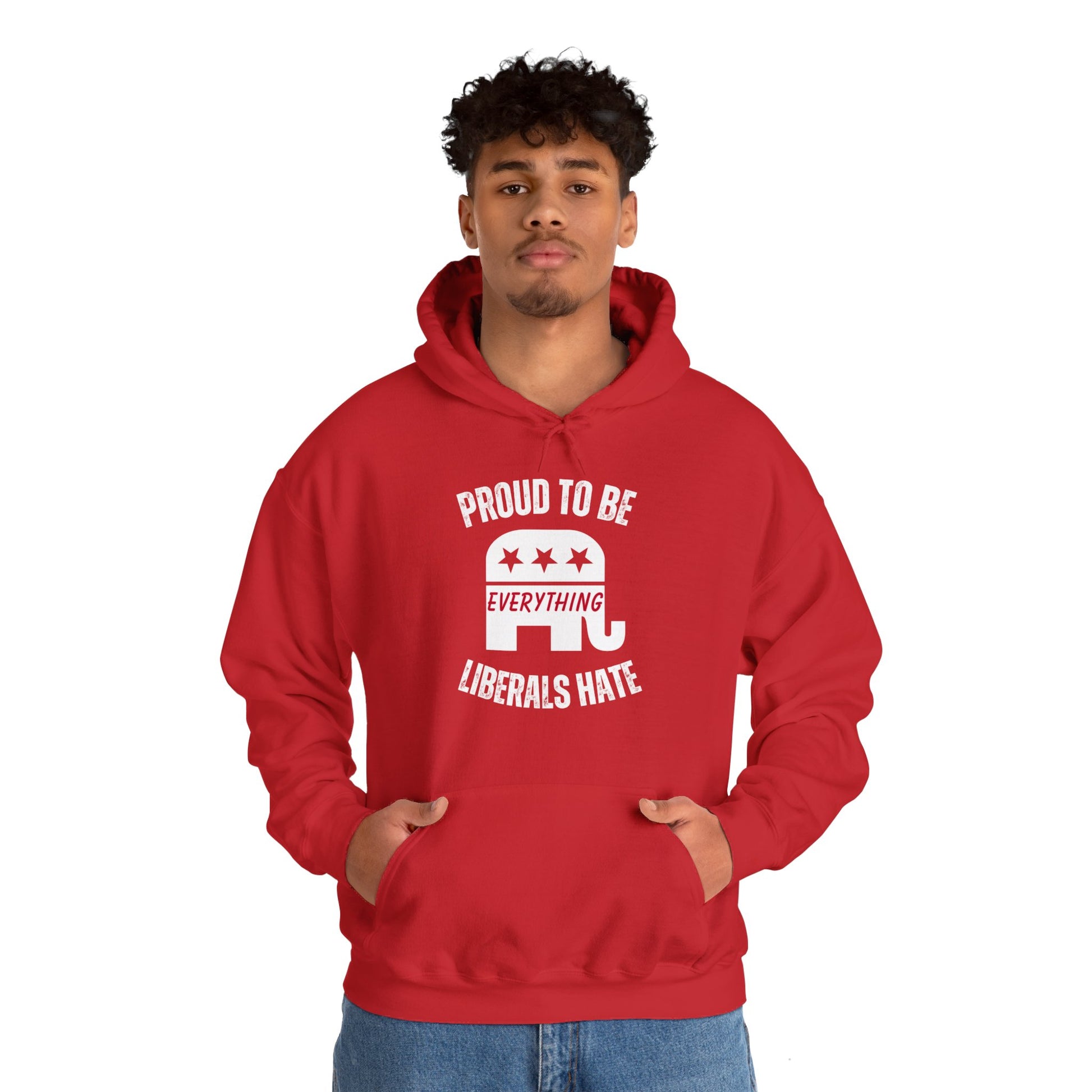 Proud to Be Men's Hoodie (White Logo) - Sweet Baby Jeez Teez