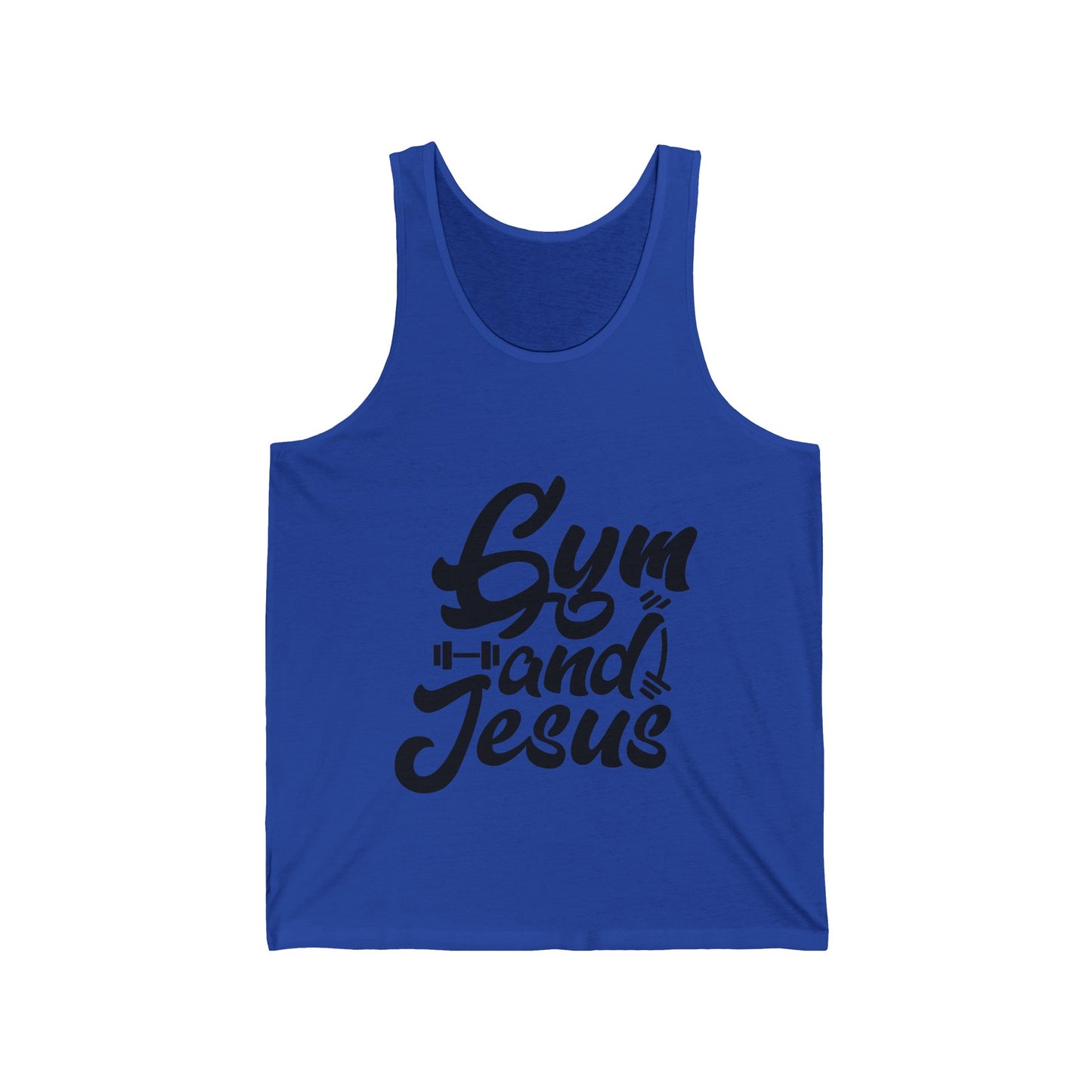 Gym and Jesus Men's Jersey Tank (Black Logo) - Sweet Baby Jeez Teez