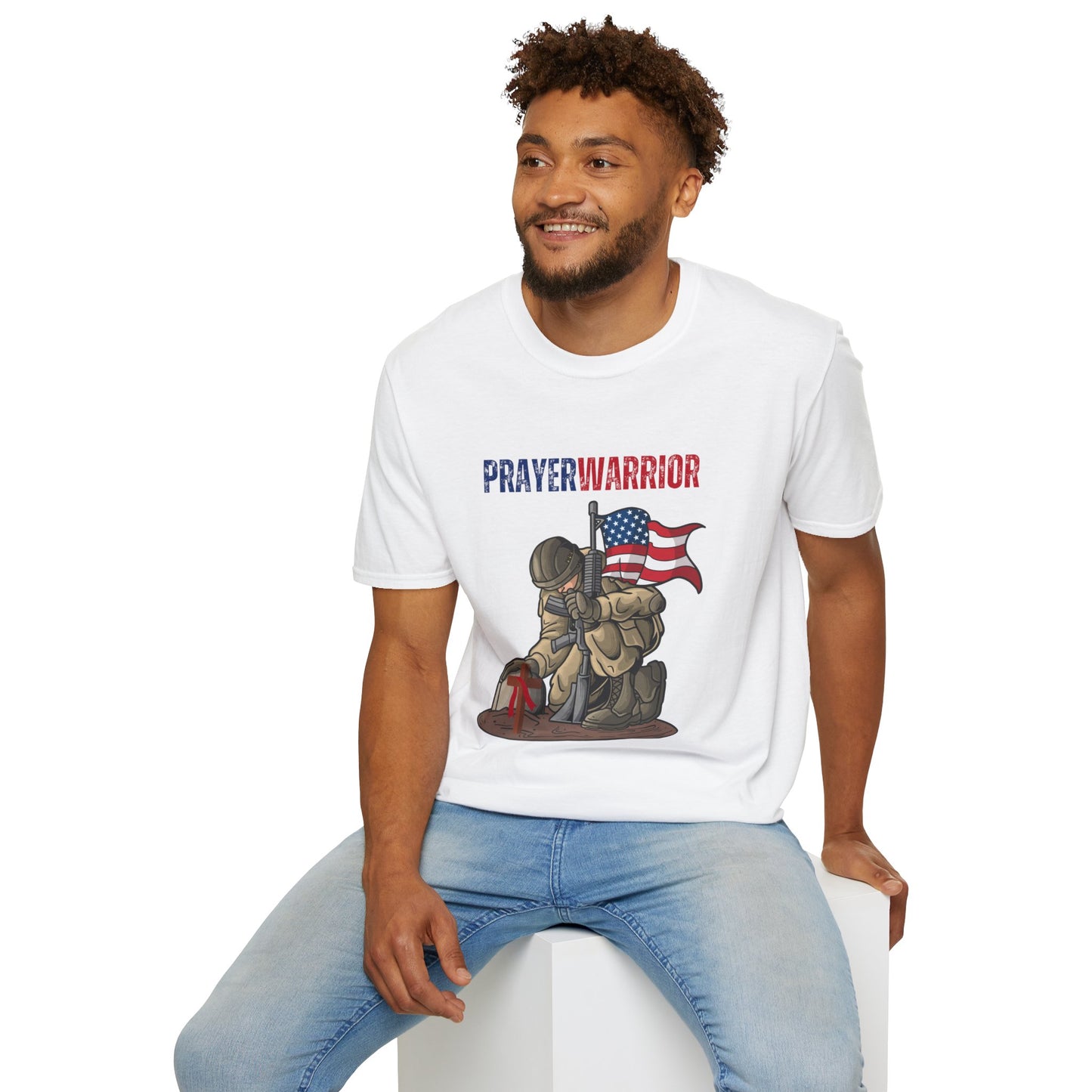 Prayer Warrior Soldier Men's Tshirt S-5XL - Sweet Baby Jeez Teez