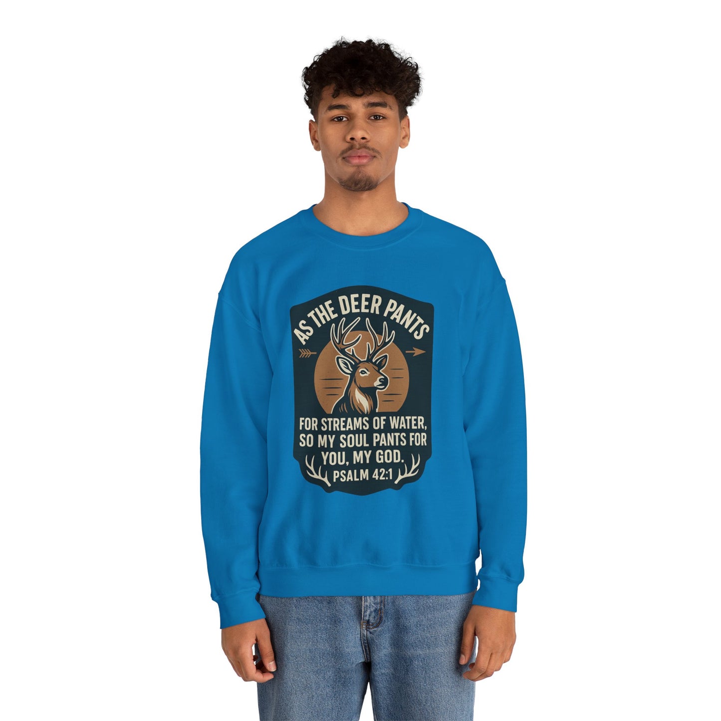 Psalm 42:1 "As the Deer" Bible Verse Cozy Sweatshirt