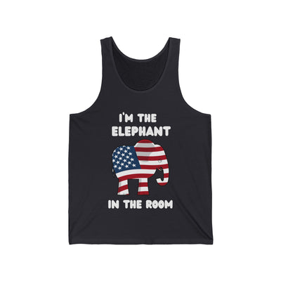 Elephant in Room Cartoon Women's Relaxed Tank (White Logo)