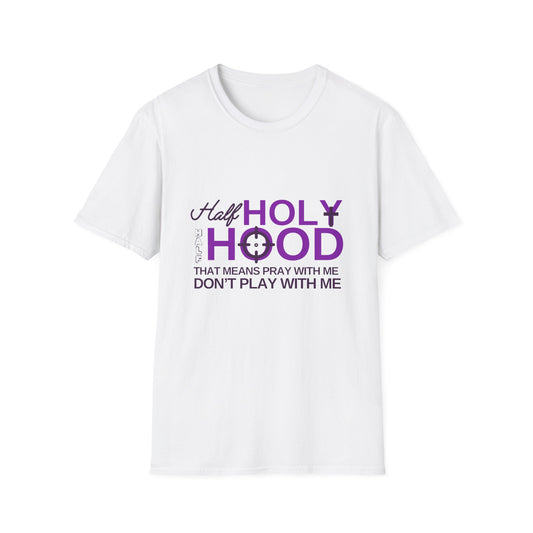 Half Holy Womens Relaxed/Plus Tshirt (Plum Logo) - Sweet Baby Jeez Teez