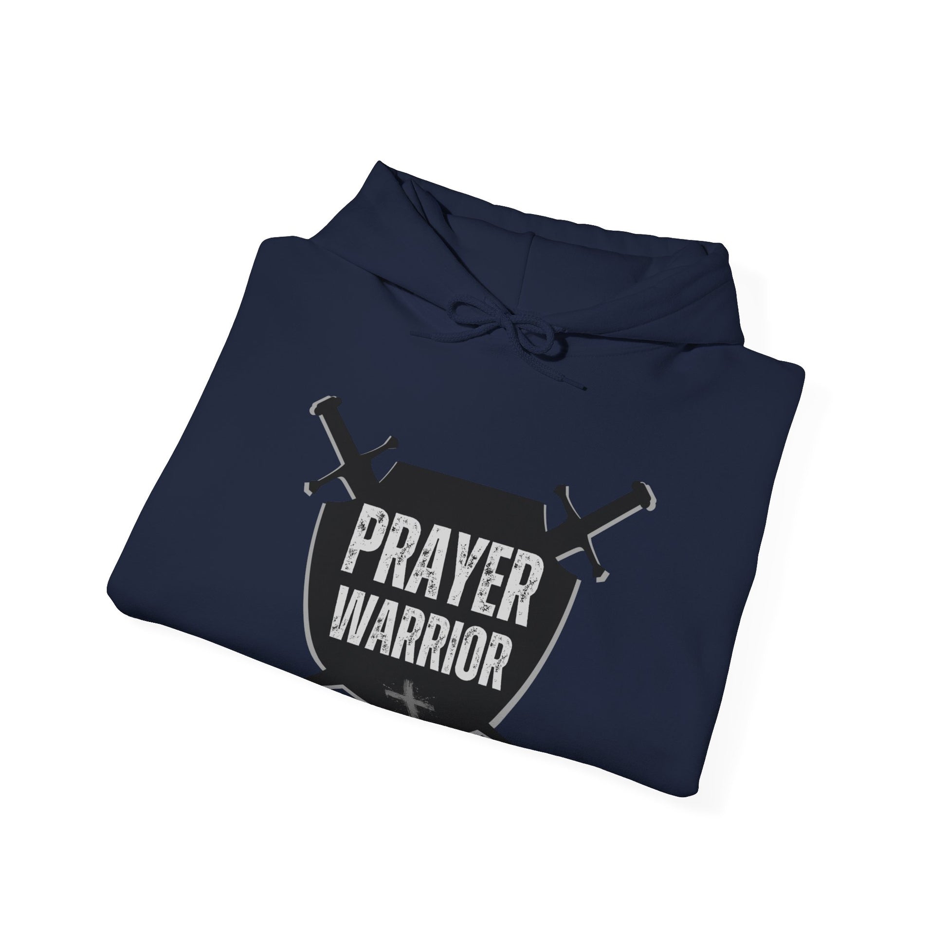 Prayer Warrior Shield Men's Hoodie (Black Logo) - Sweet Baby Jeez Teez