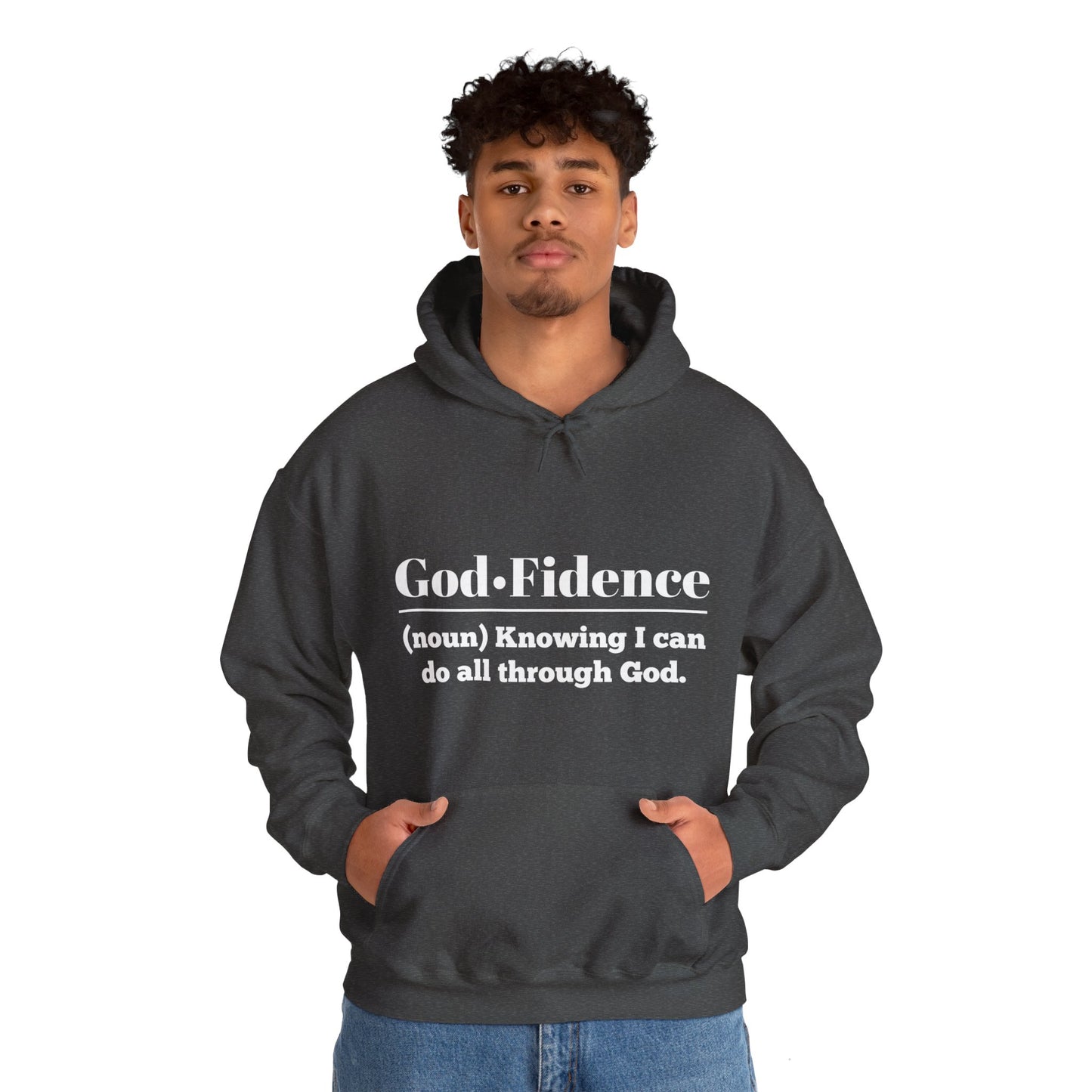 God-Fidence Men's Hoodie (White Logo) - Sweet Baby Jeez Teez